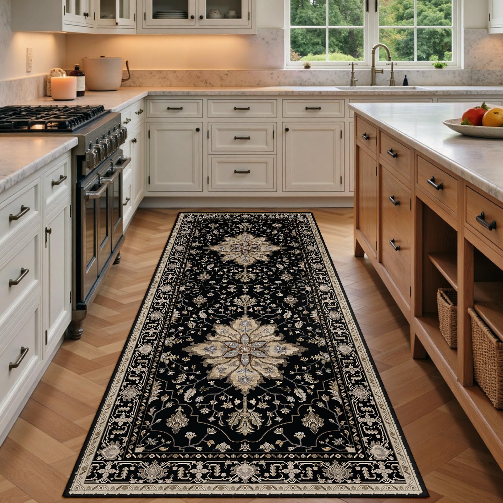 RELEANY Washable Floral Area Rug
