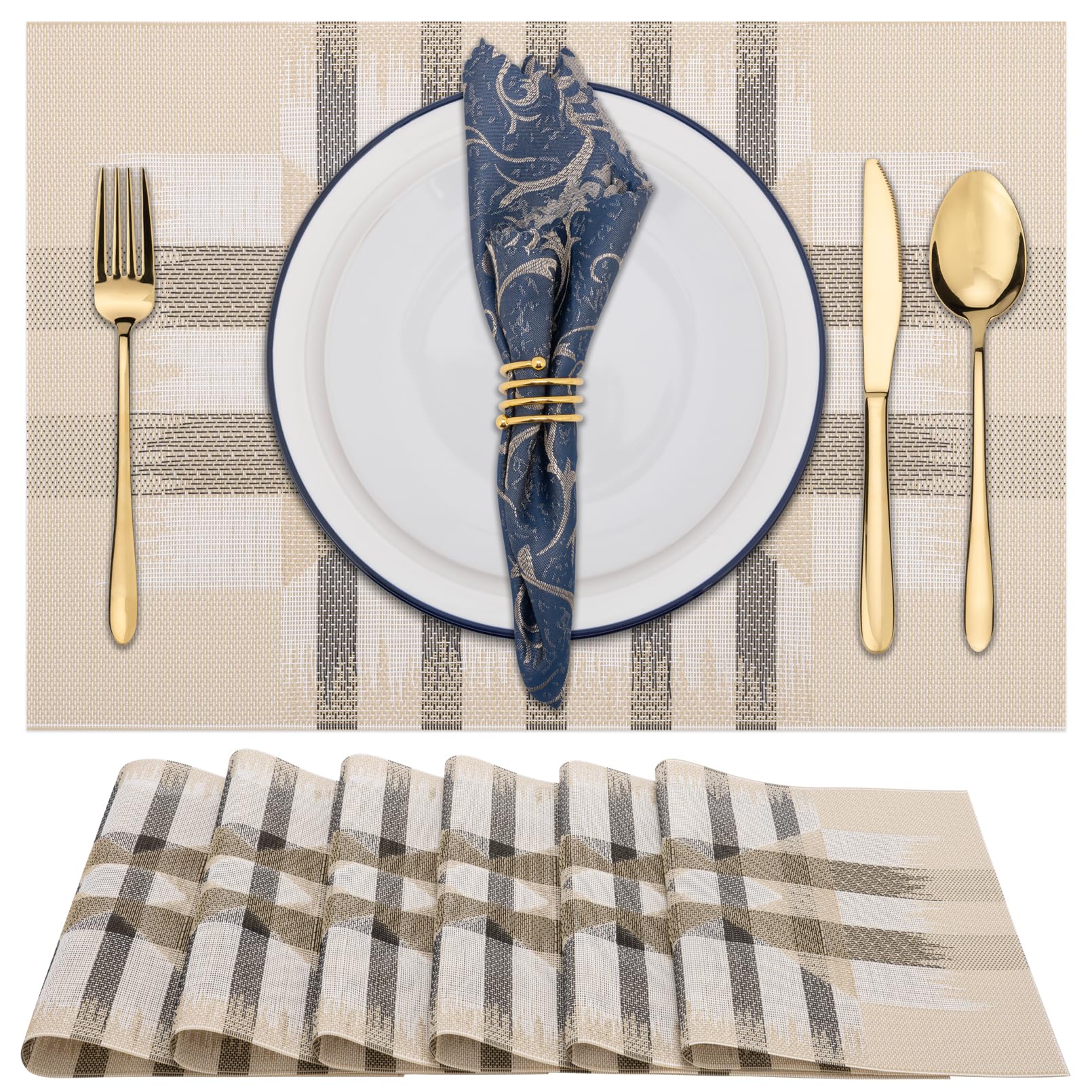 Winknowl Woven Vinyl Placemats Set of 8
