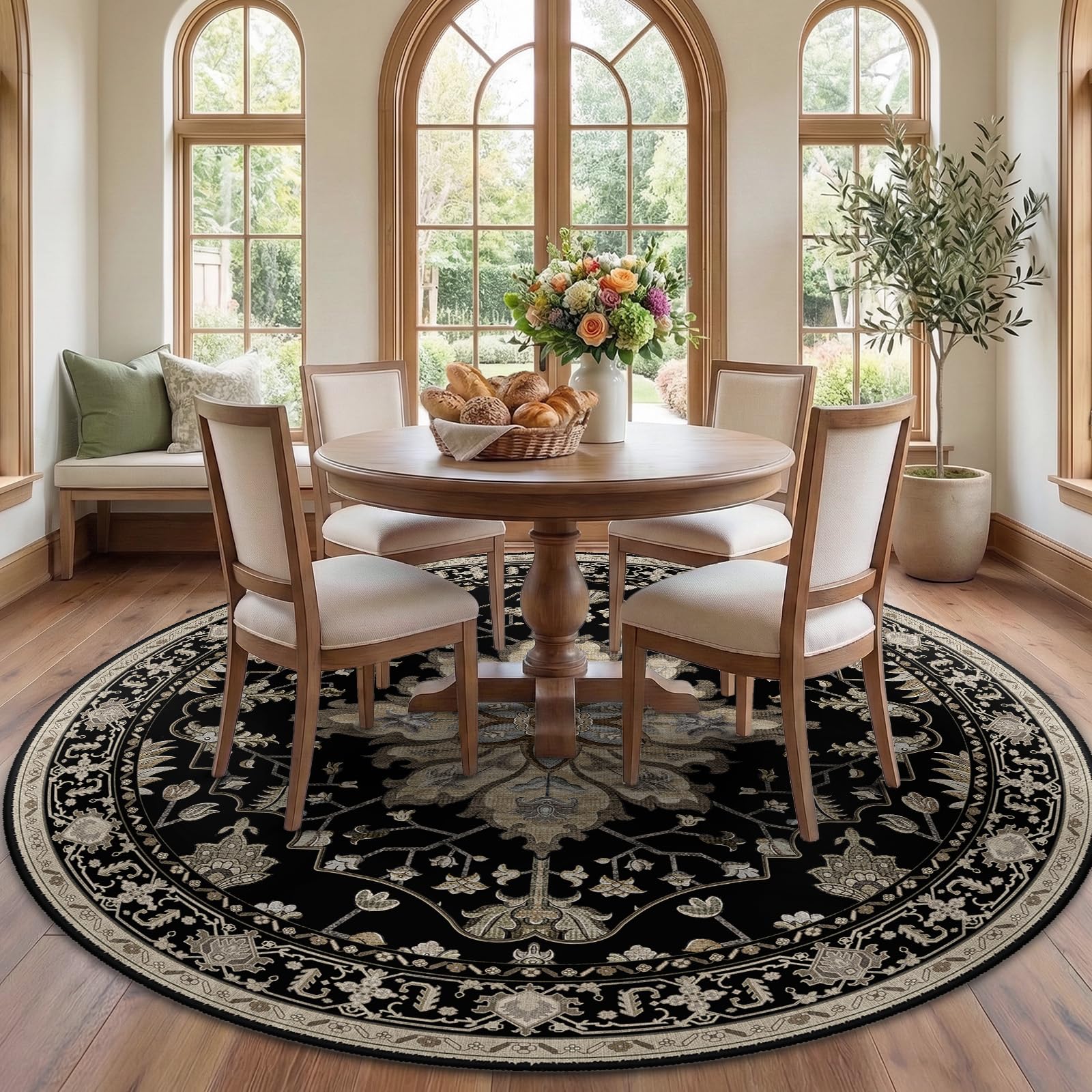 RELEANY Washable Floral Area Rug