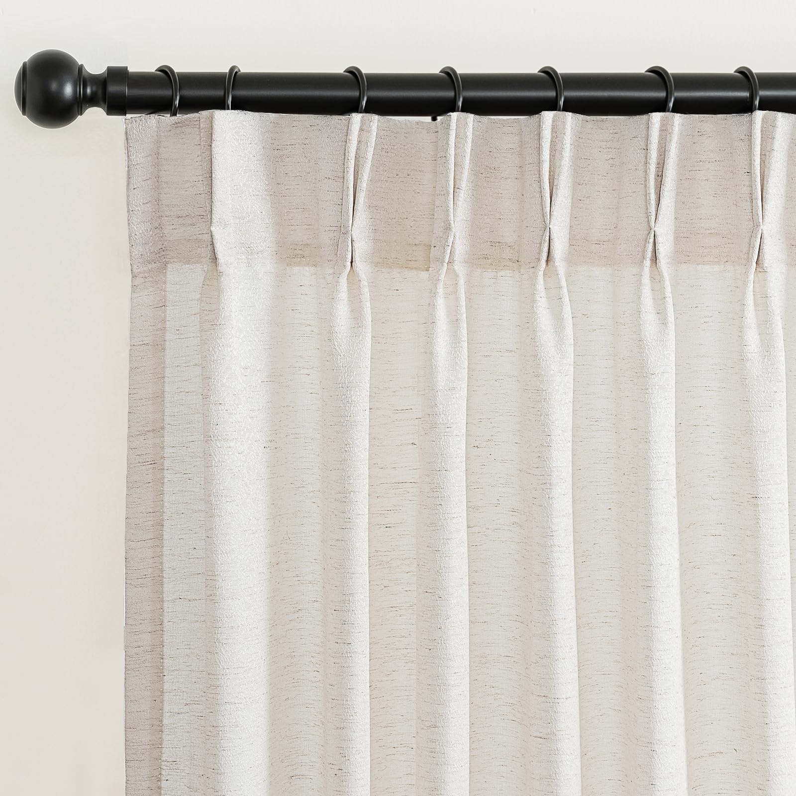 Turquoize Pleated Linen Curtains 2 Panels