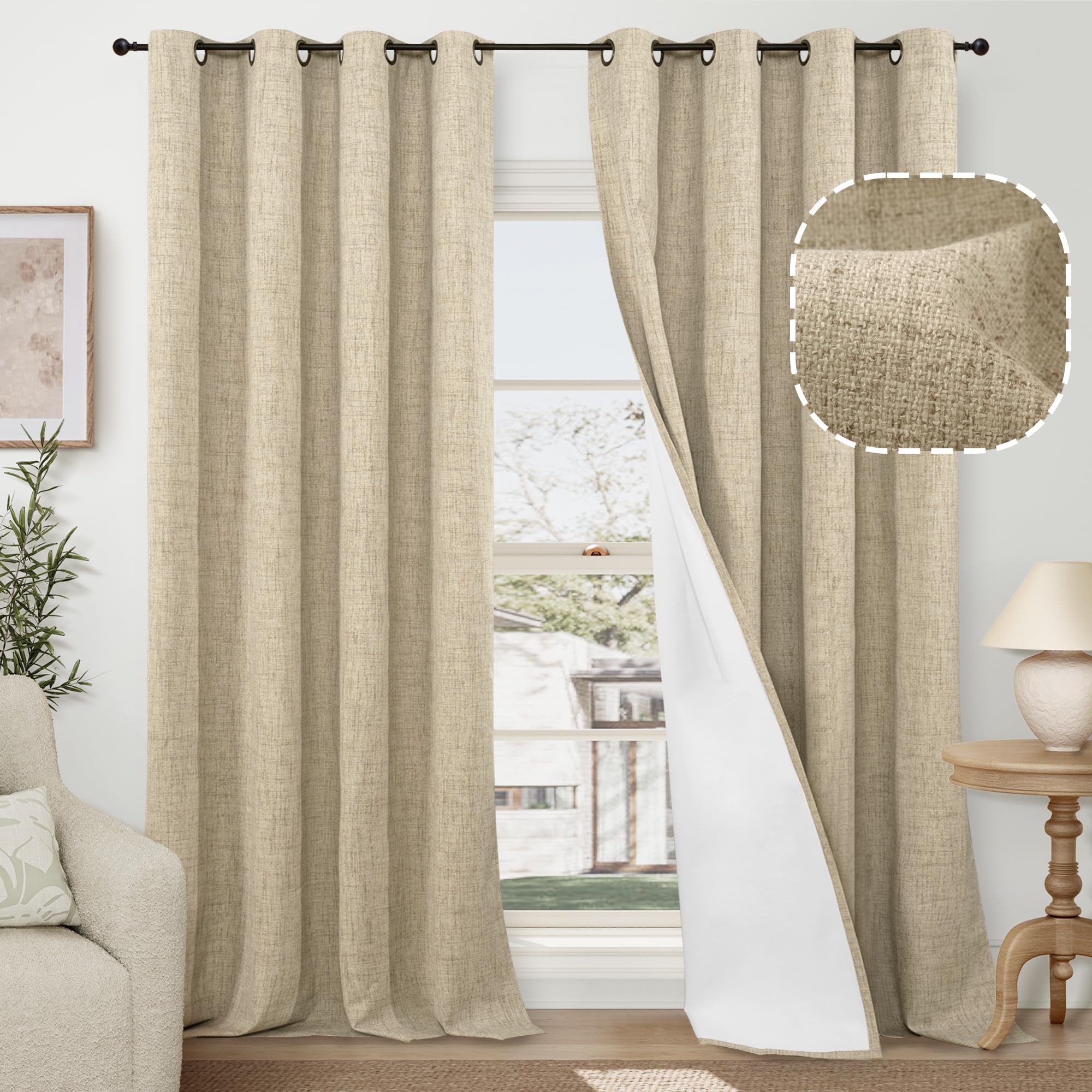 Lajode Textured Linen Blackout Curtains