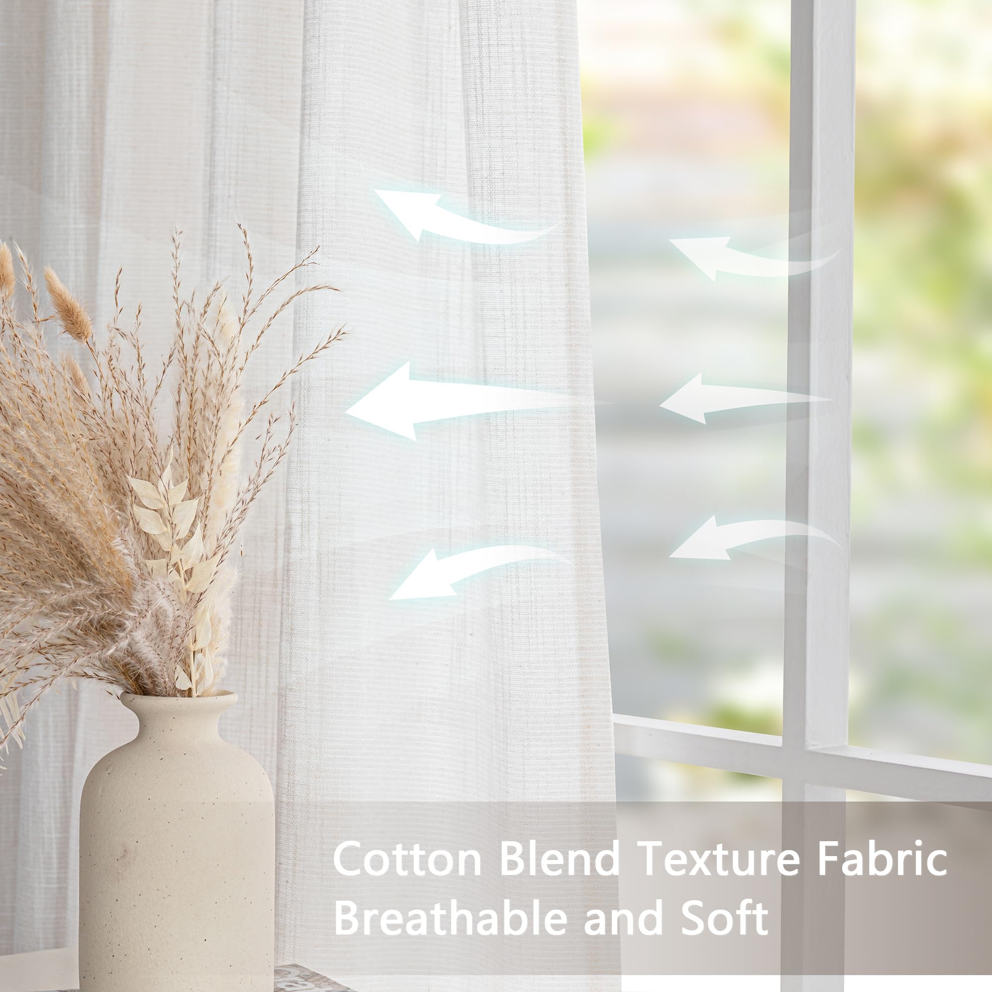 MYSKY HOME Semi Sheer Boho Curtains