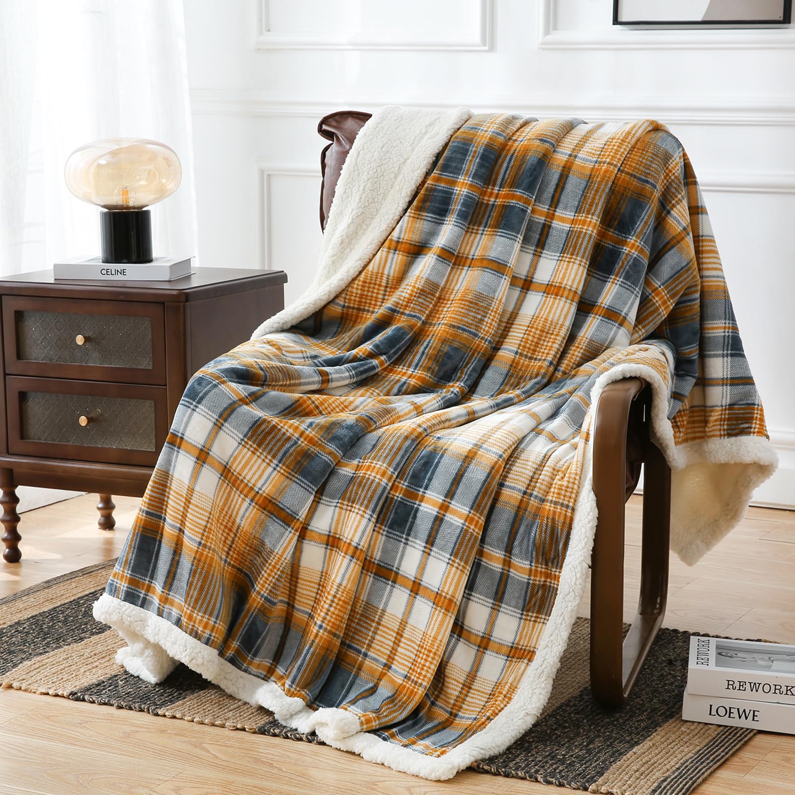 PU MEI Sherpa Fleece Throw Blanket
