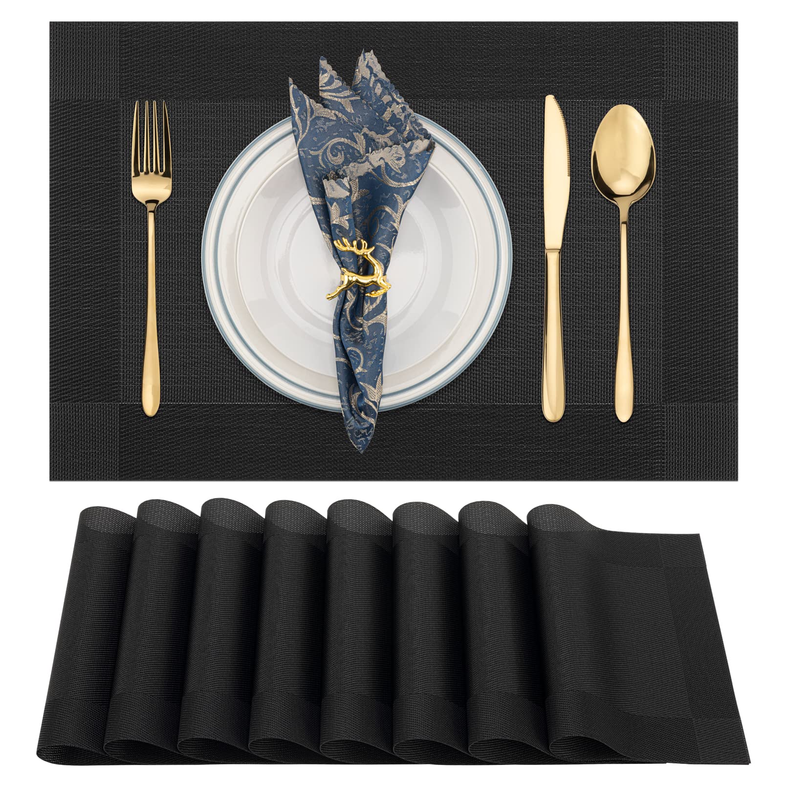 Winknowl Woven Vinyl Placemats Set of 8