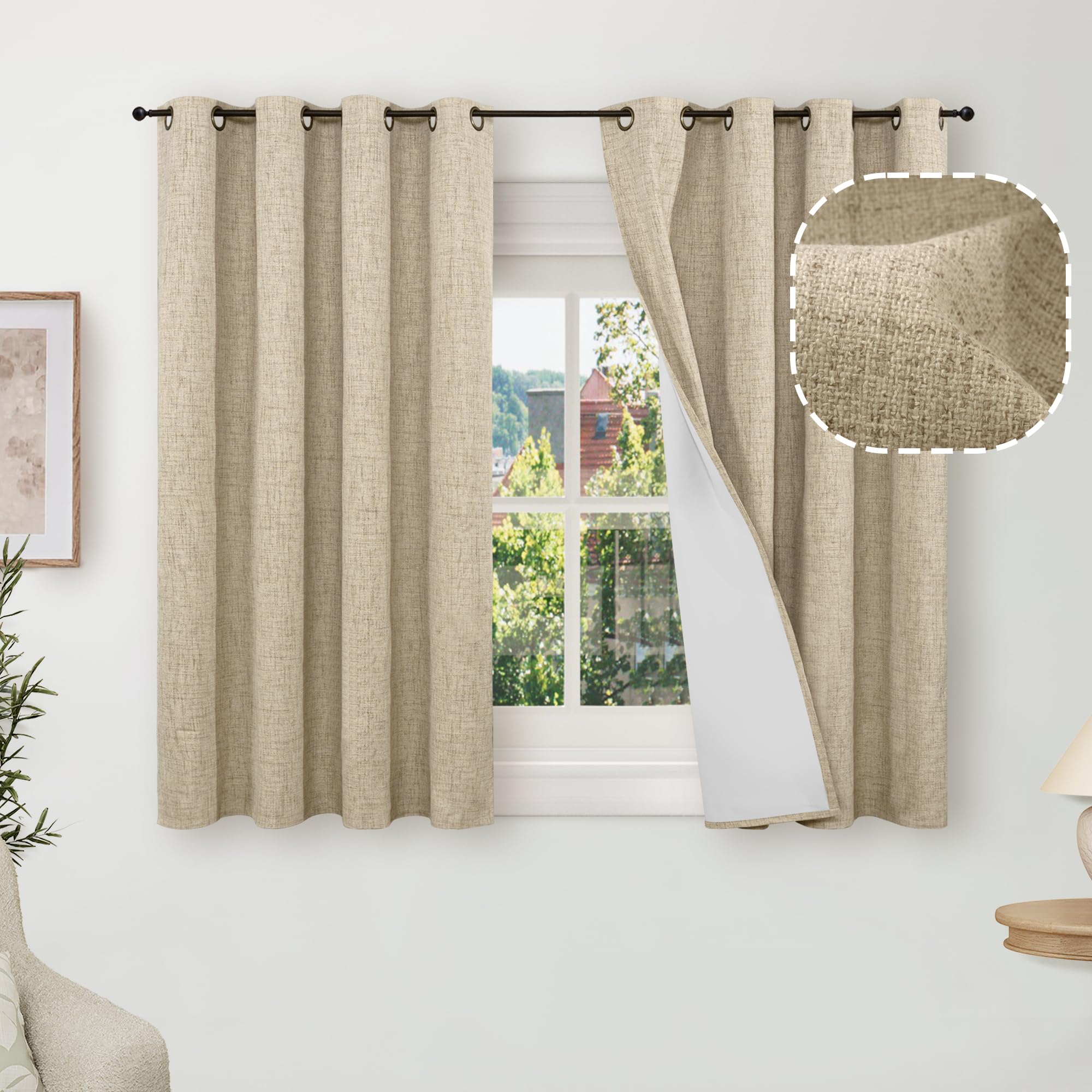 Lajode Textured Linen Blackout Curtains