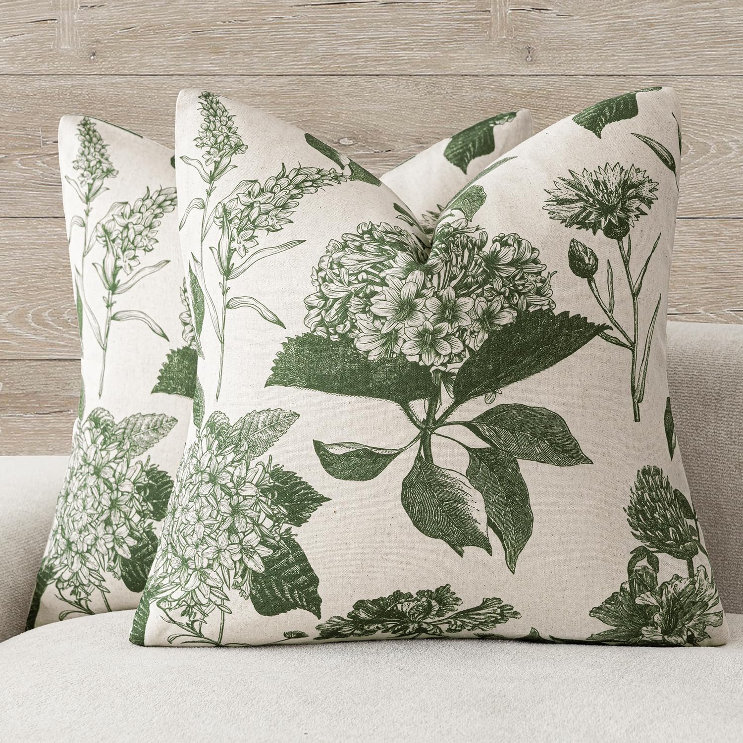 Foindtower Floral Throw Pillow Covers Set of 2