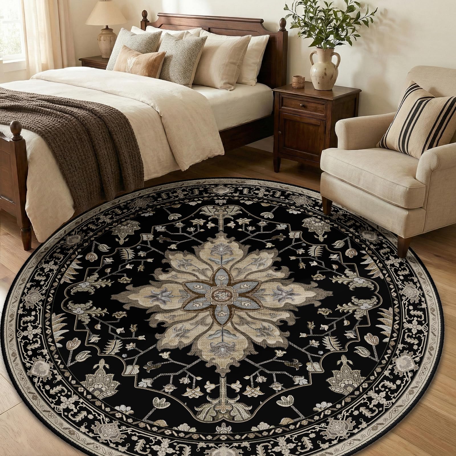 RELEANY Washable Floral Area Rug