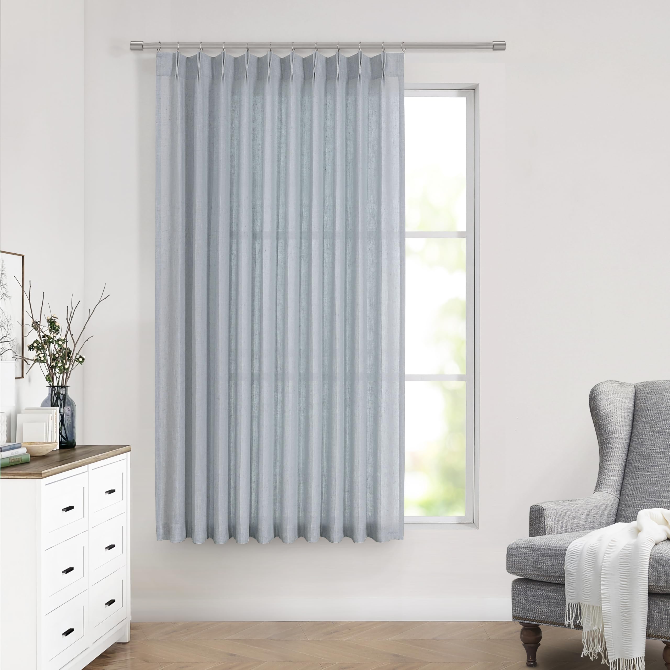 Vision Home Pinch Pleated Sheer Curtains