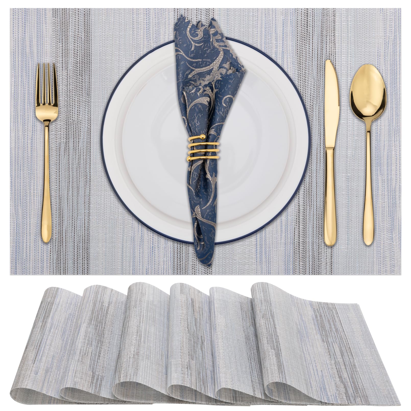 Winknowl Woven Vinyl Placemats Set of 8