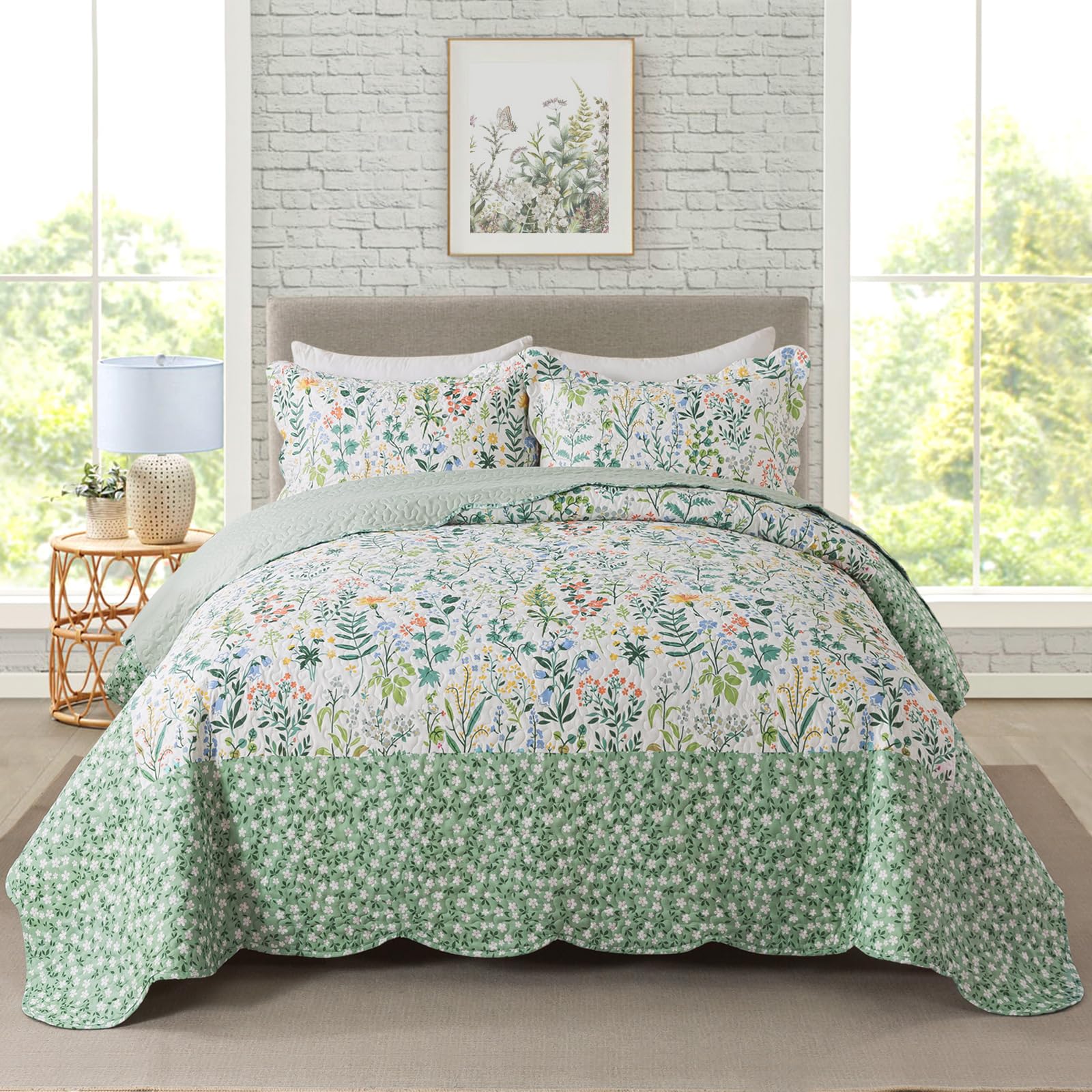 Travan Floral Quilt Set 3-Piece