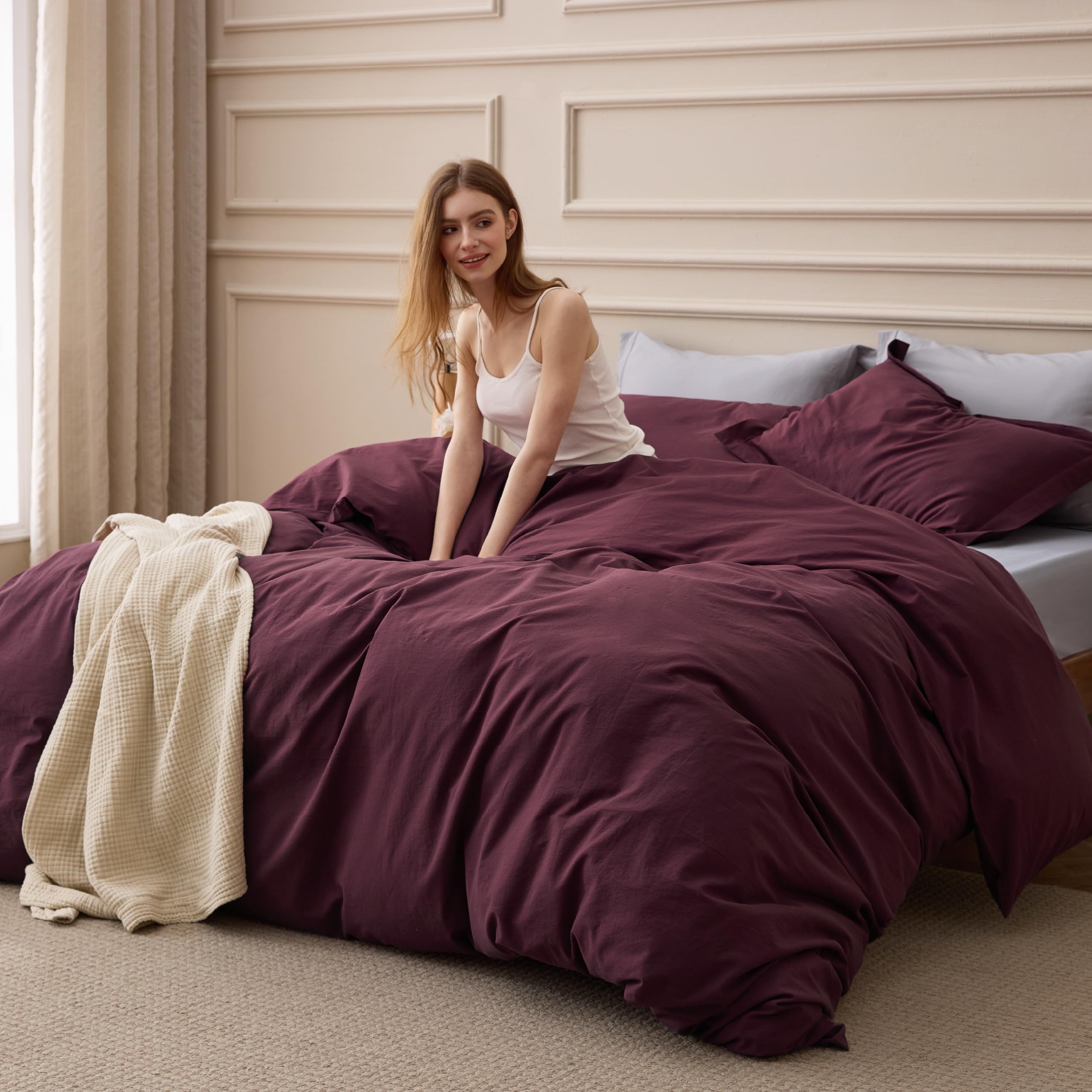 Bedsure Washed Cotton Duvet Cover