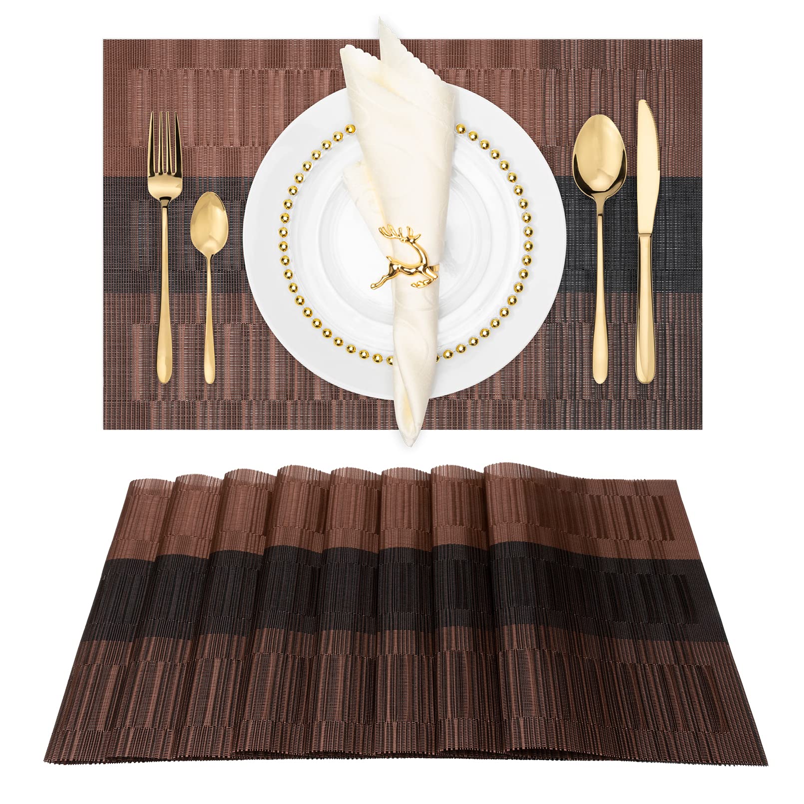 Winknowl Woven Vinyl Placemats Set of 8