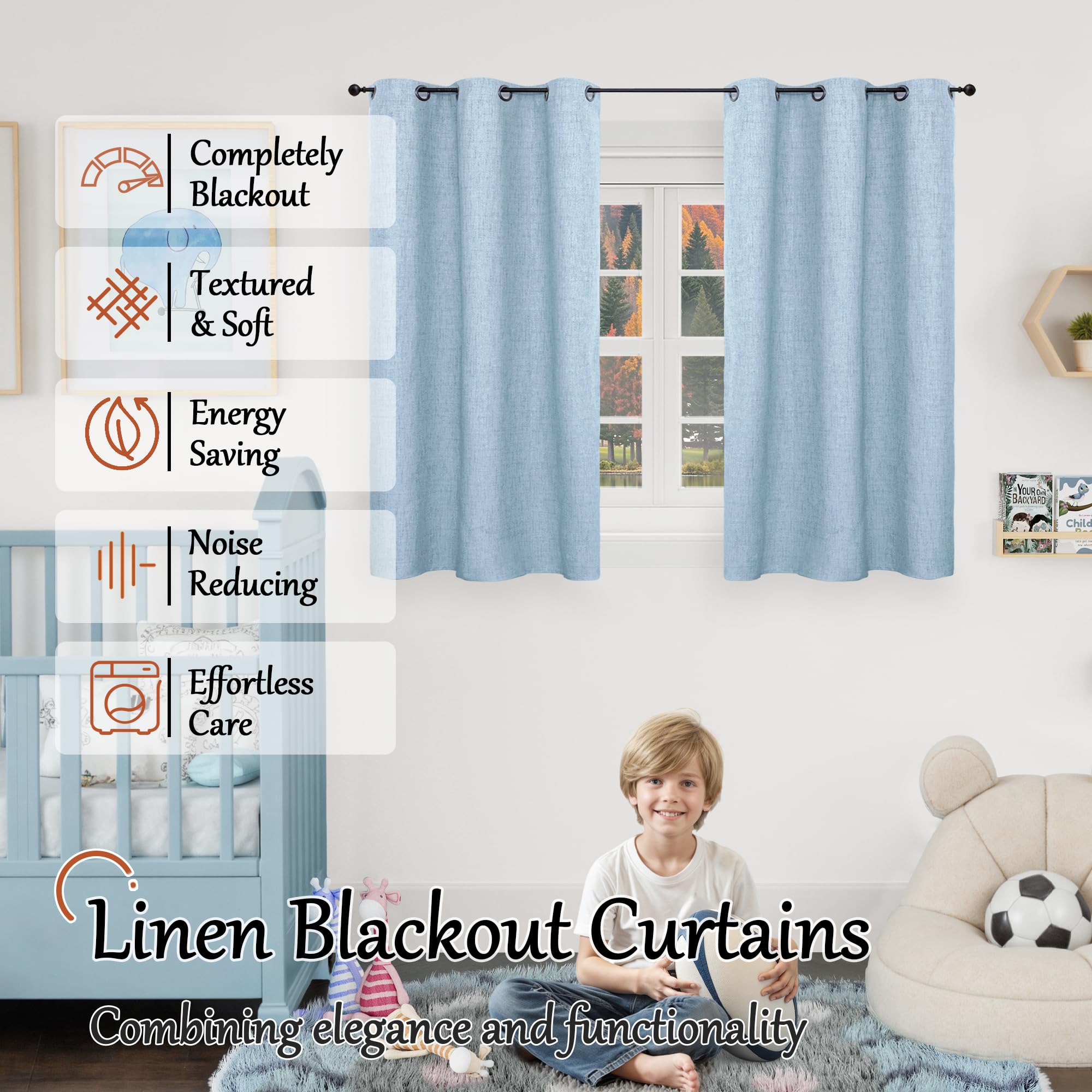 Lajode Textured Linen Blackout Curtains