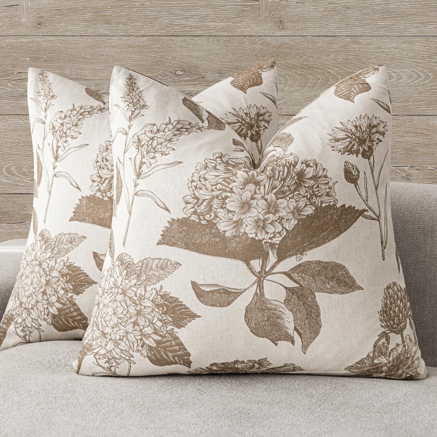 Foindtower Floral Throw Pillow Covers Set of 2