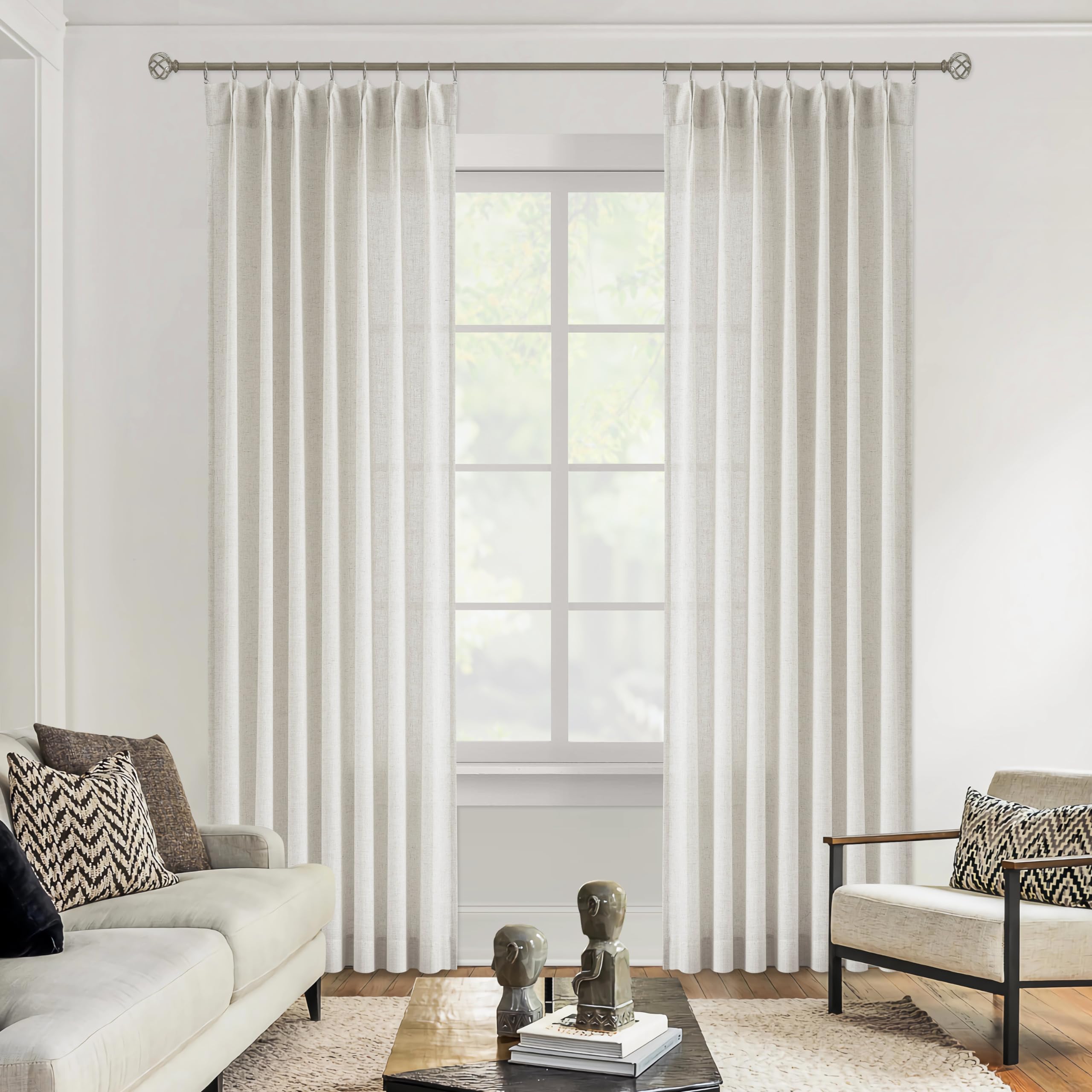 Vision Home Pinch Pleated Sheer Curtains