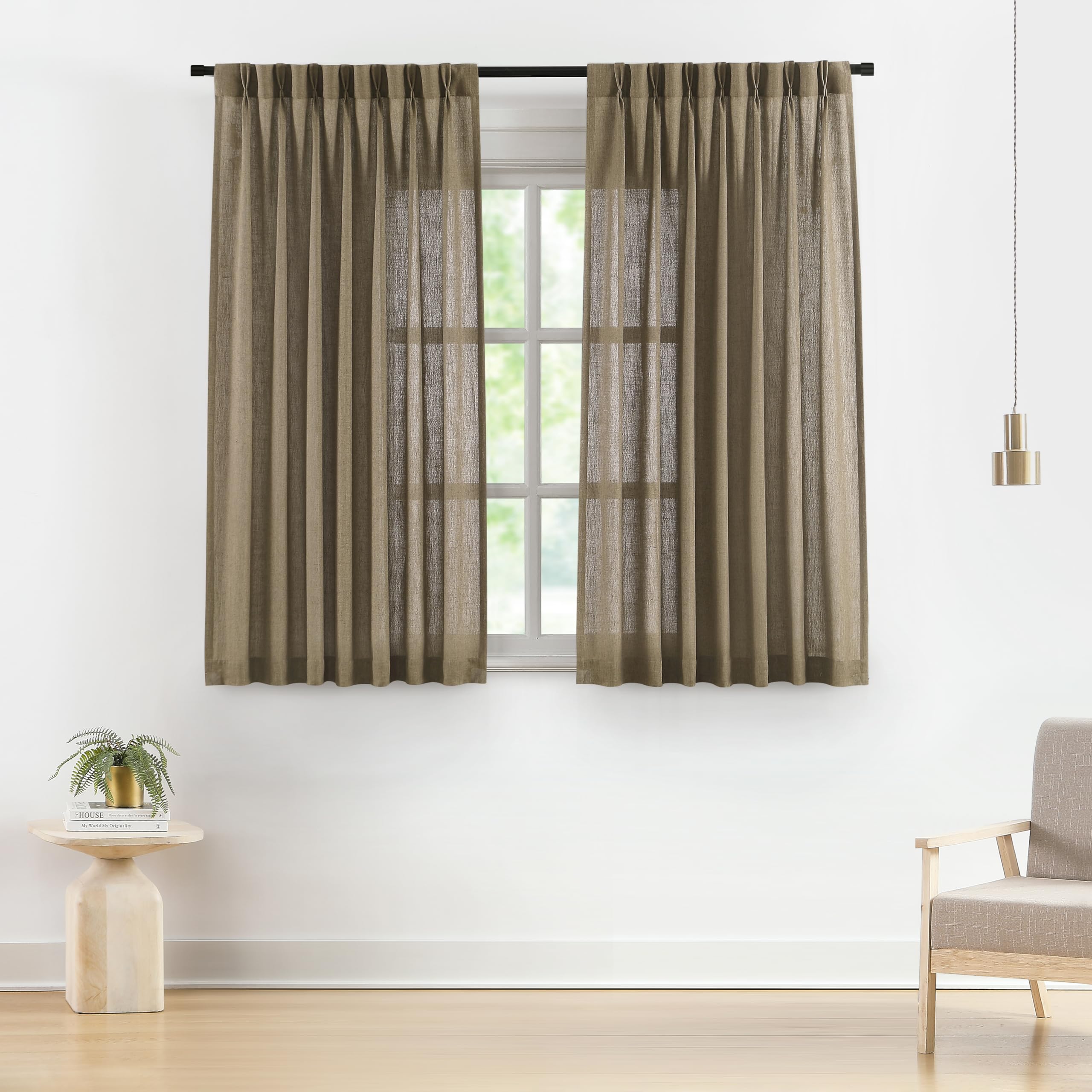 Vision Home Pinch Pleated Sheer Curtains