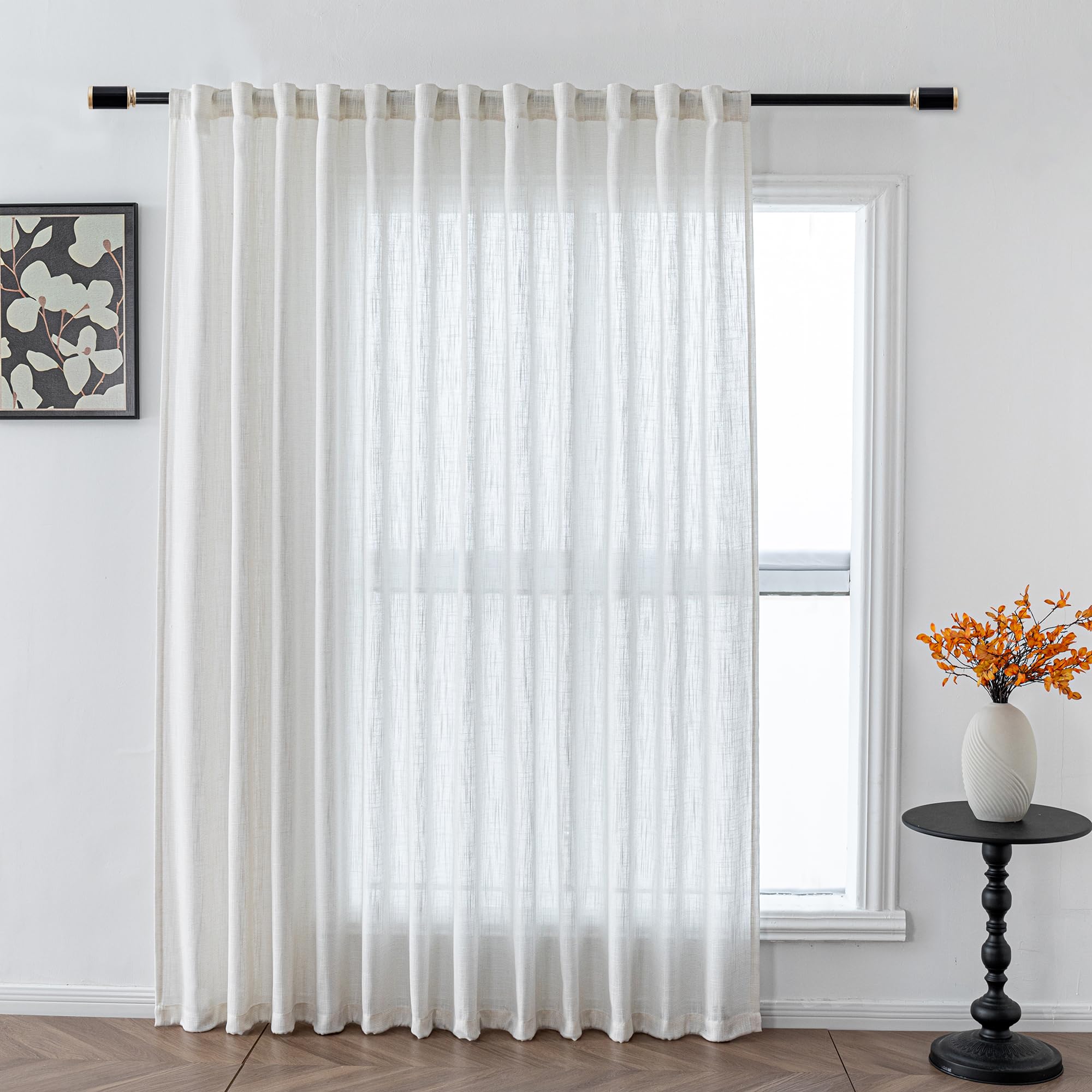 MYSKY HOME Semi Sheer Boho Curtains