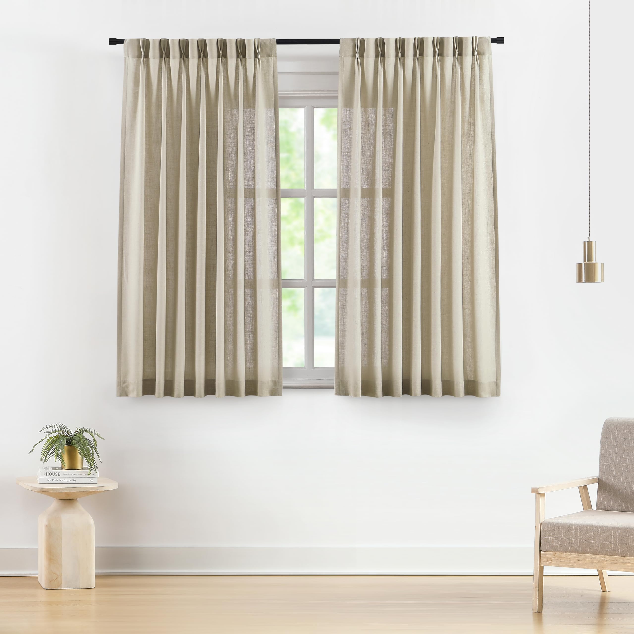 Vision Home Pinch Pleated Sheer Curtains