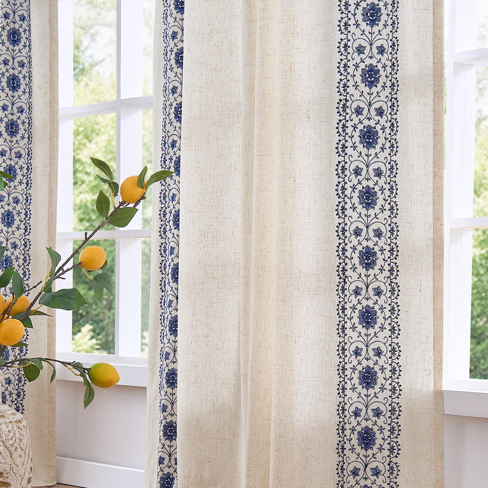 jinchan Embroidered Boho Curtains