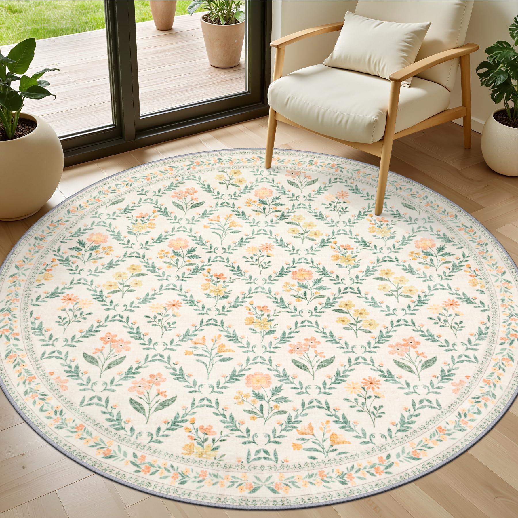 Vintage Boho Washable Area Rug