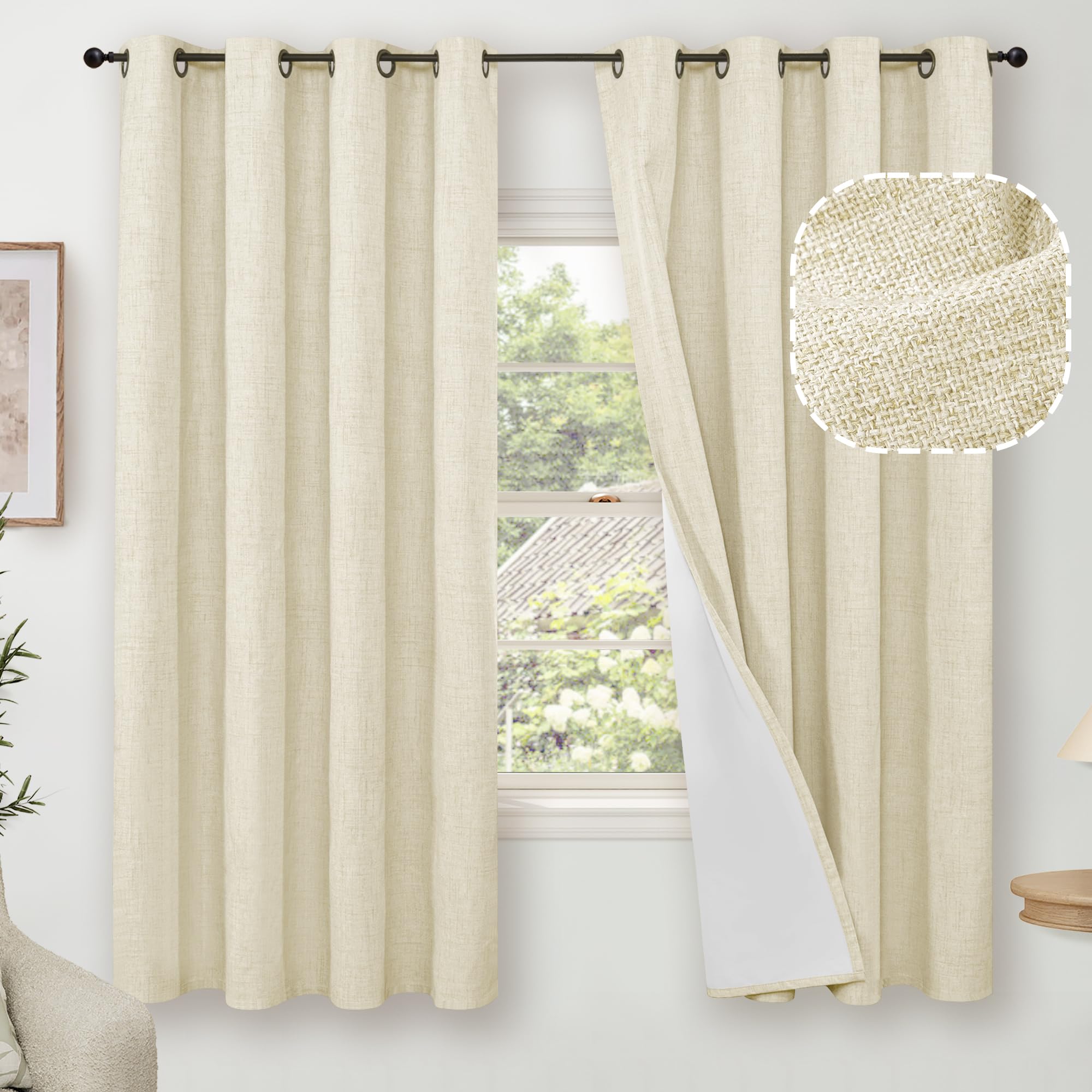 Lajode Textured Linen Blackout Curtains