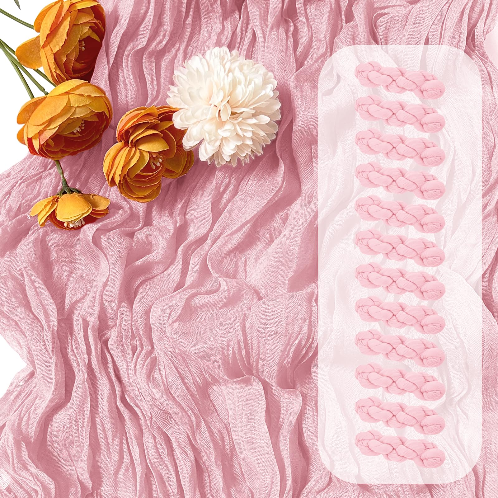 FANTEKE Cheesecloth Table Runner