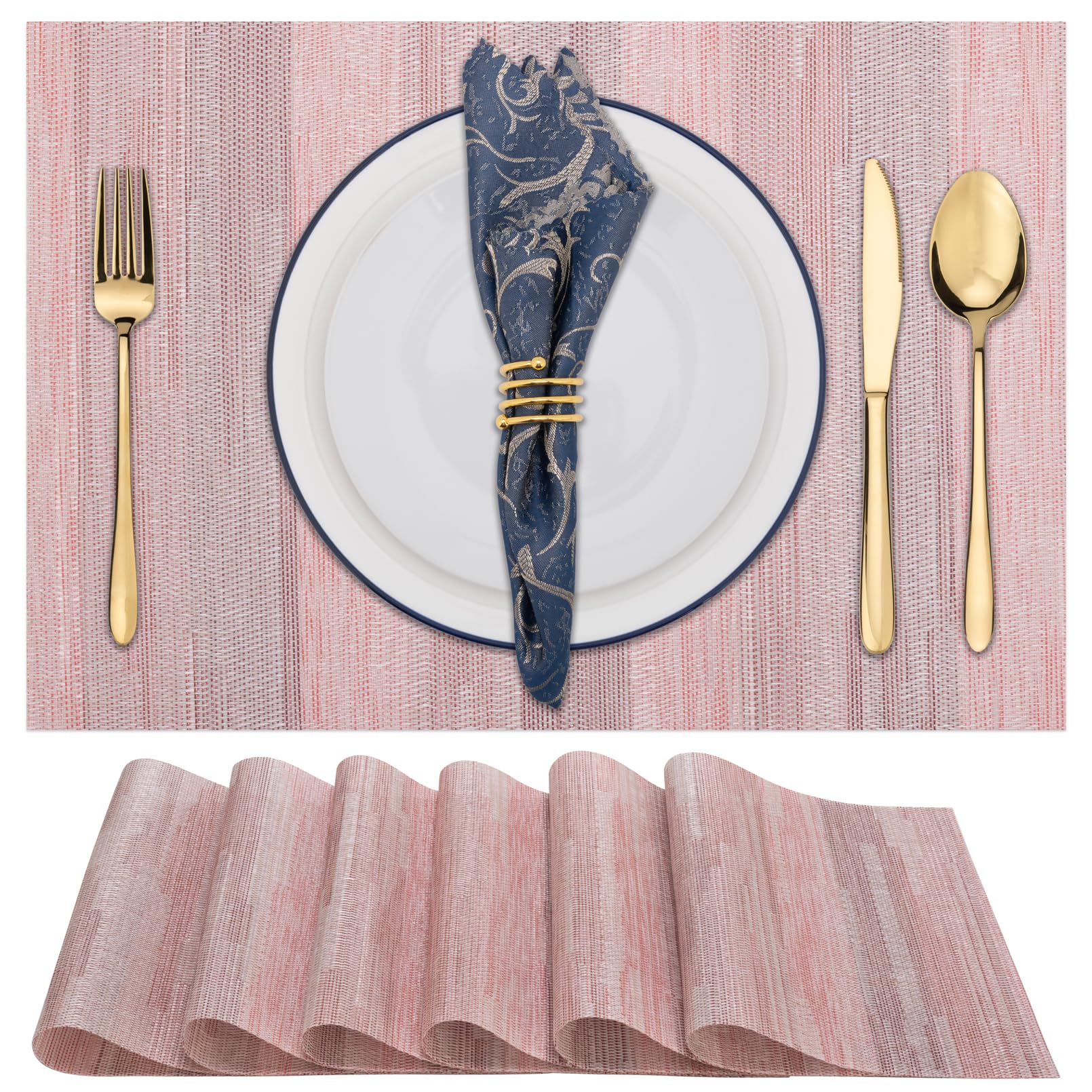 Winknowl Woven Vinyl Placemats Set of 8