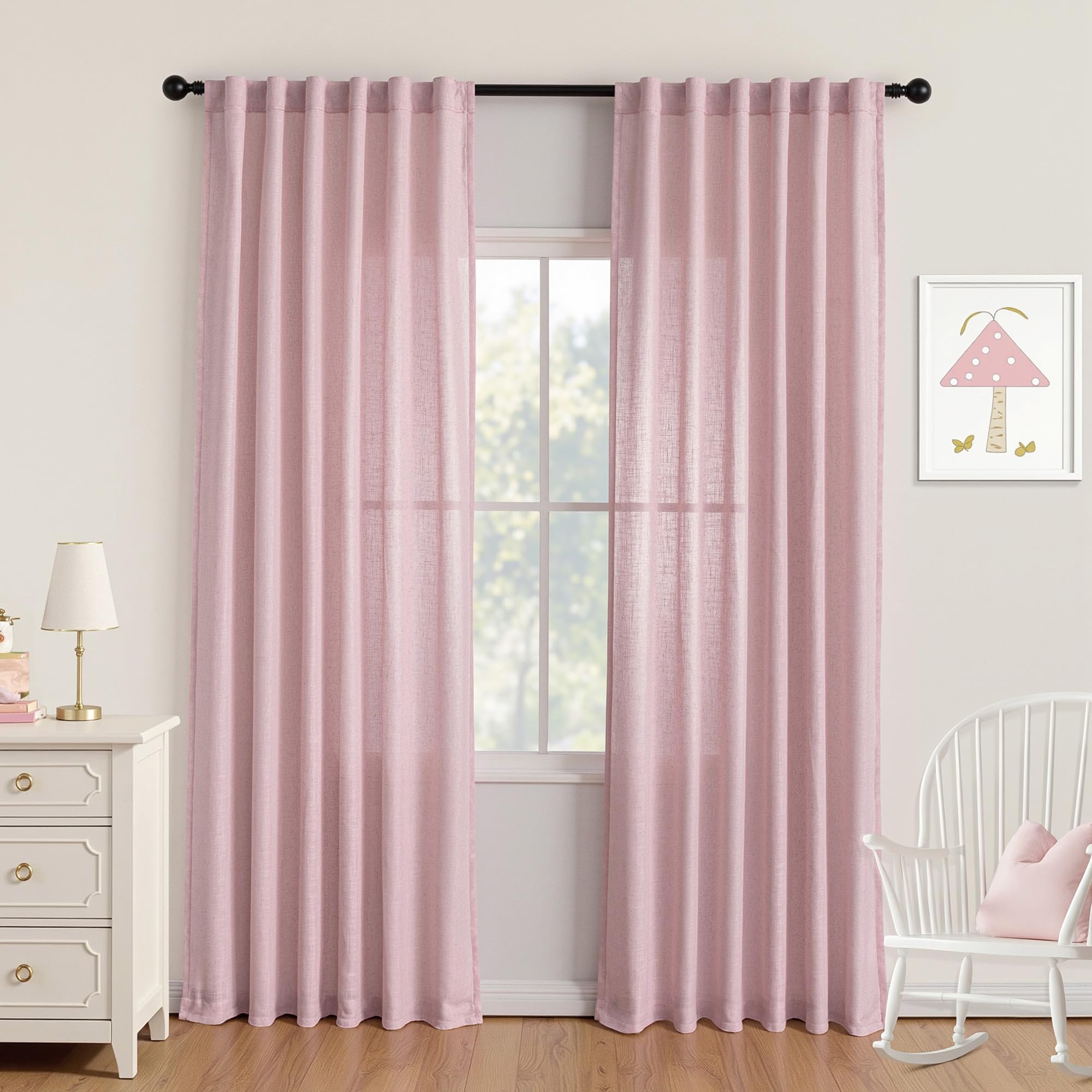 MYSKY HOME Semi Sheer Boho Curtains