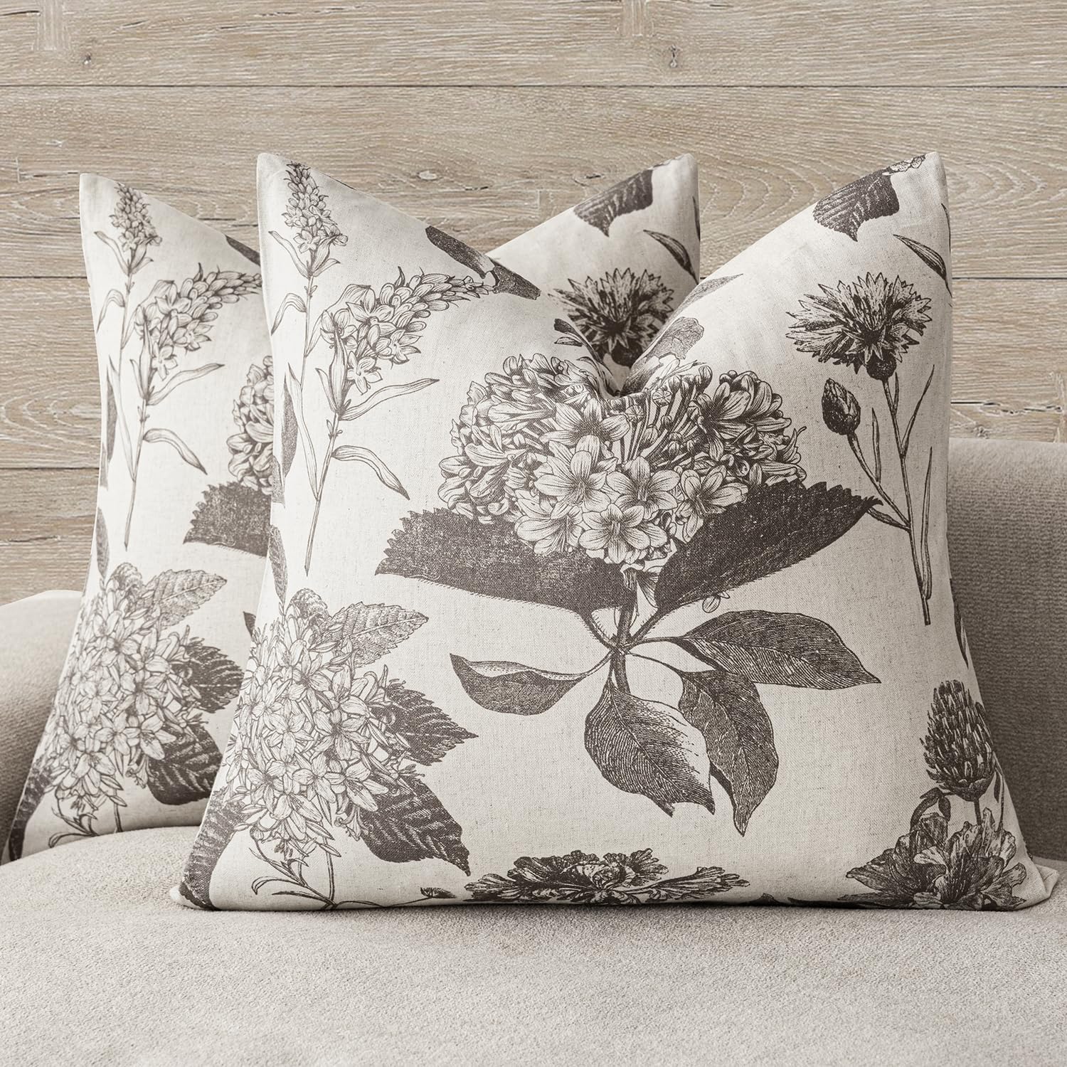 Foindtower Floral Throw Pillow Covers Set of 2