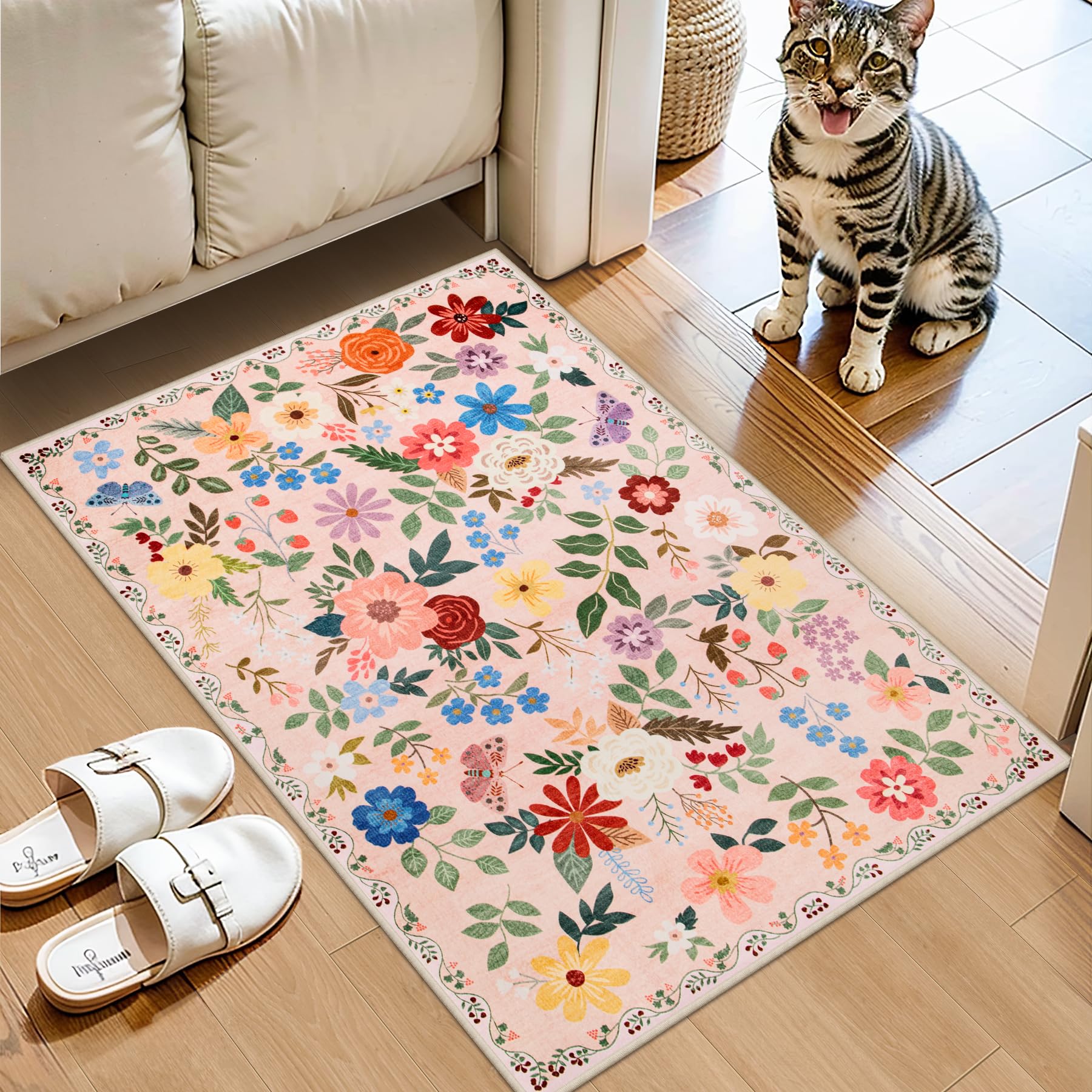 Vintage Boho Washable Area Rug