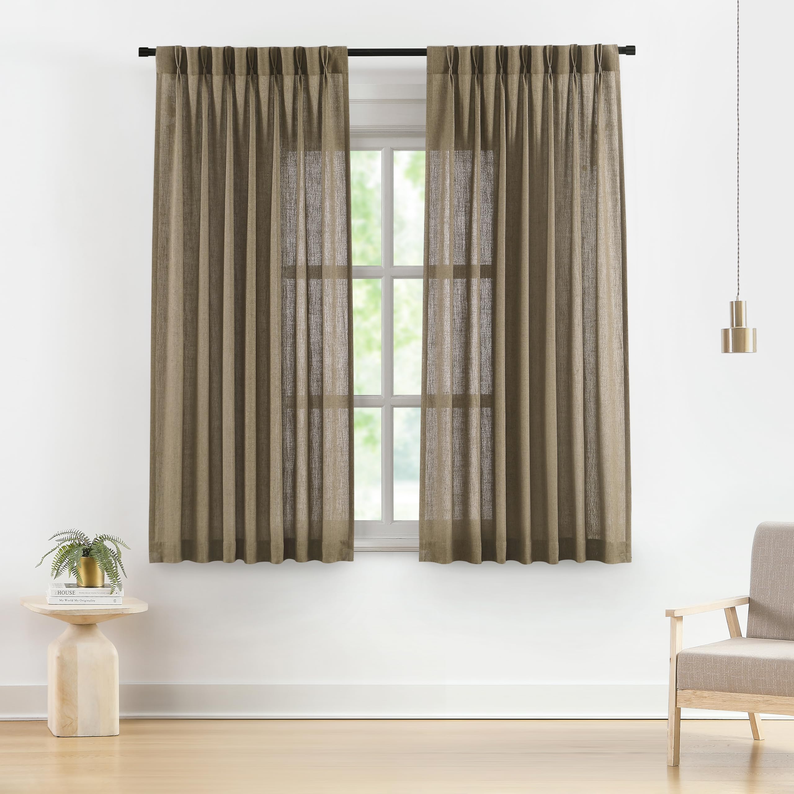 Vision Home Pinch Pleated Sheer Curtains