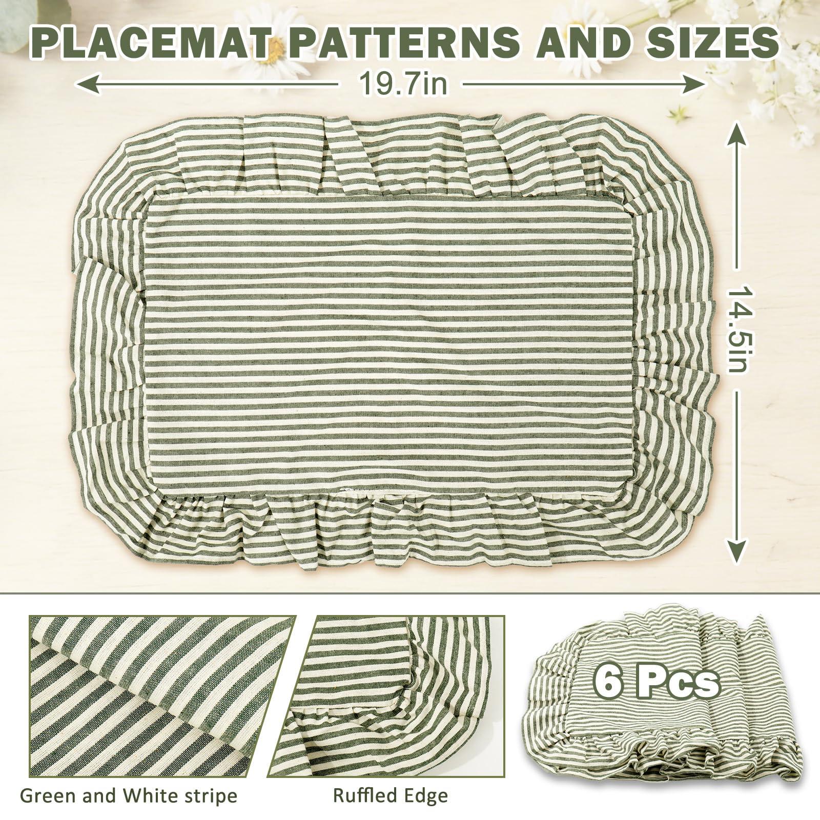 Whaline Cotton Placemats Set of 6