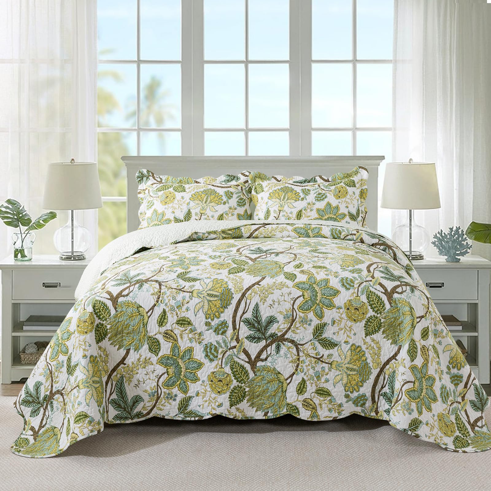 Travan Floral Quilt Set 3-Piece