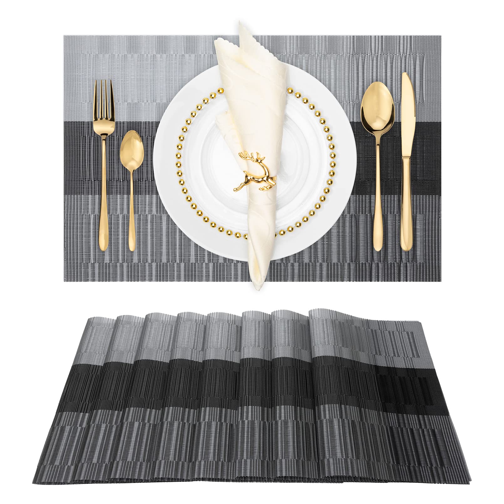 Winknowl Woven Vinyl Placemats Set of 8