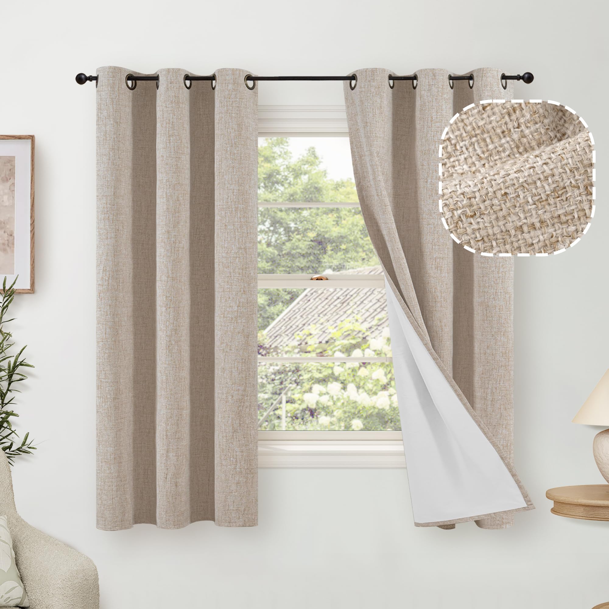 Lajode Textured Linen Blackout Curtains