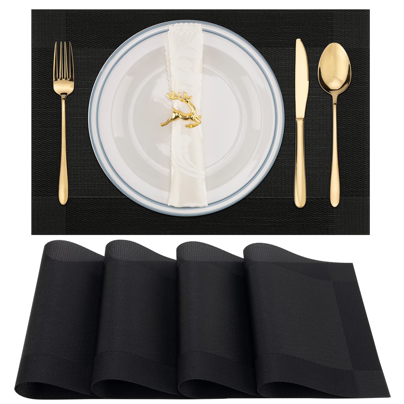 Winknowl Woven Vinyl Placemats Set of 8