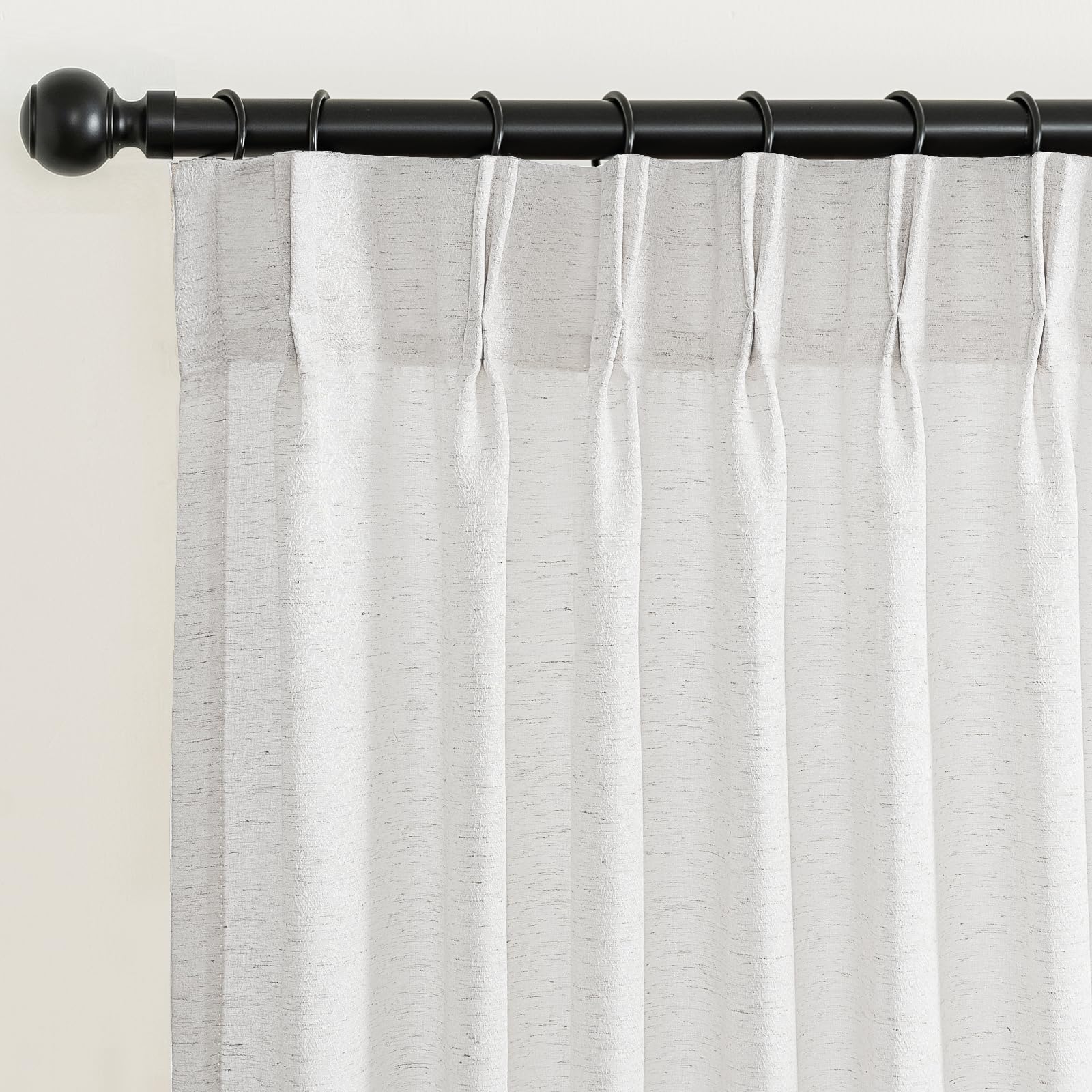 Turquoize Pleated Linen Curtains 2 Panels