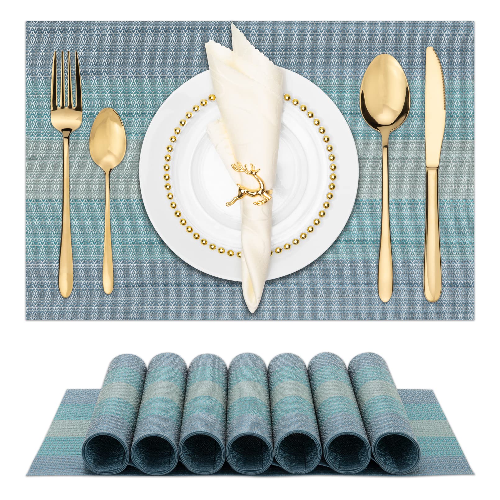 Winknowl Woven Vinyl Placemats Set of 8