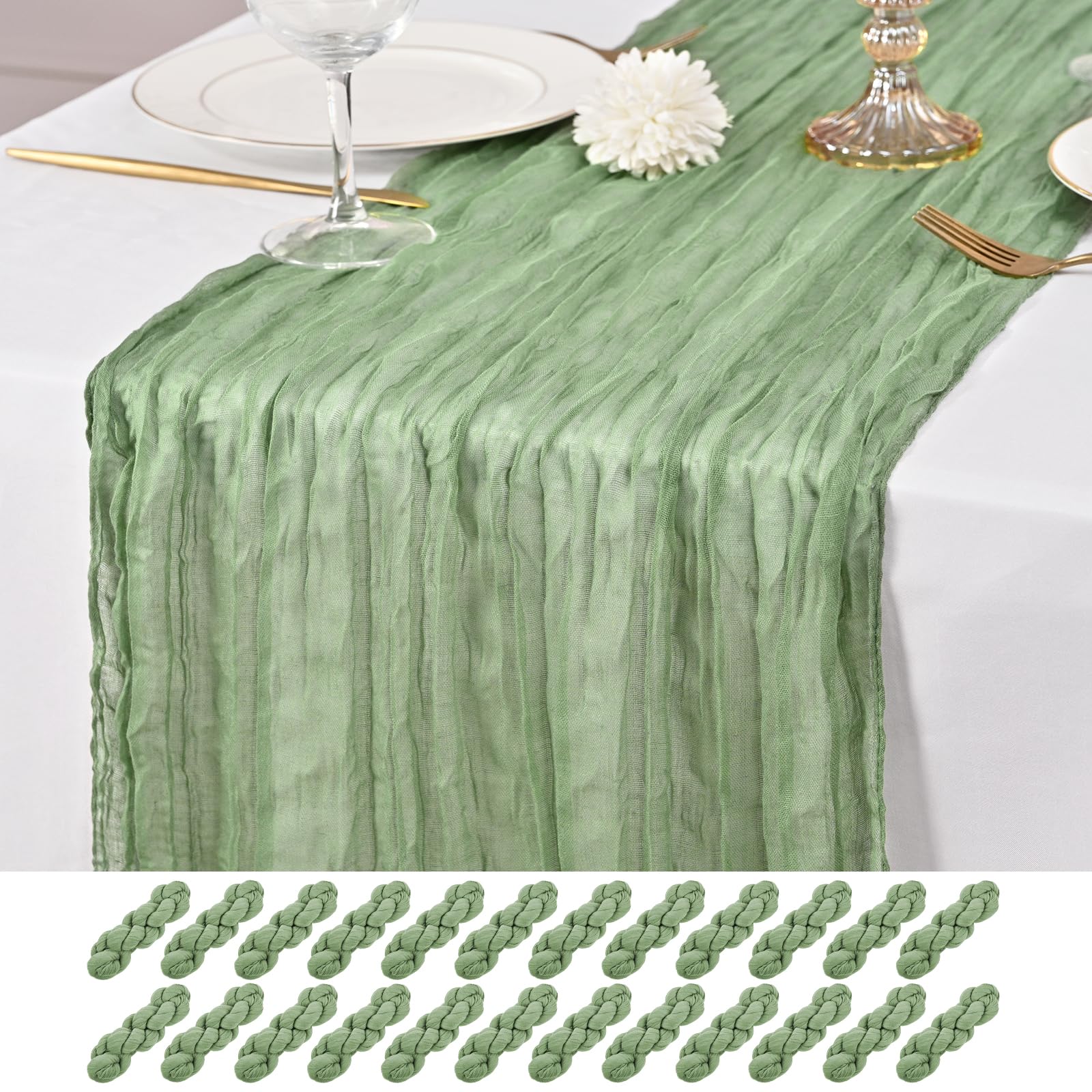 Rustic Gauze Cheesecloth Table Runner - Romantic Sheer Fabric