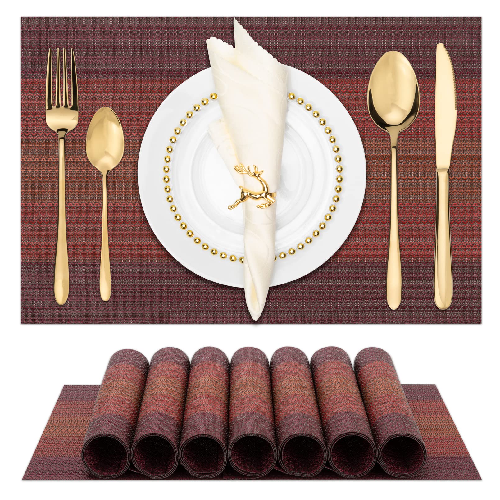 Winknowl Woven Vinyl Placemats Set of 8