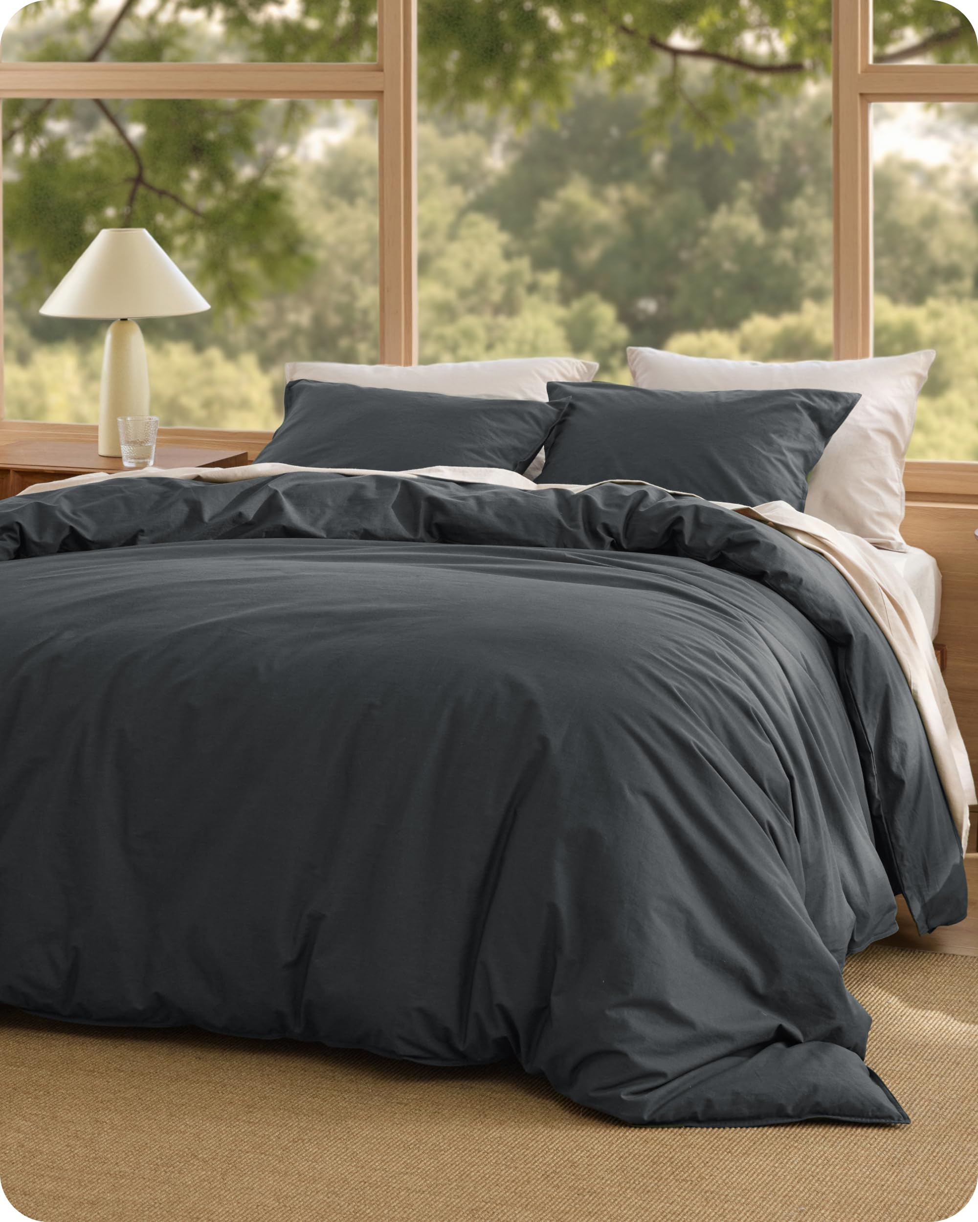 Bedsure Washed Cotton Duvet Cover