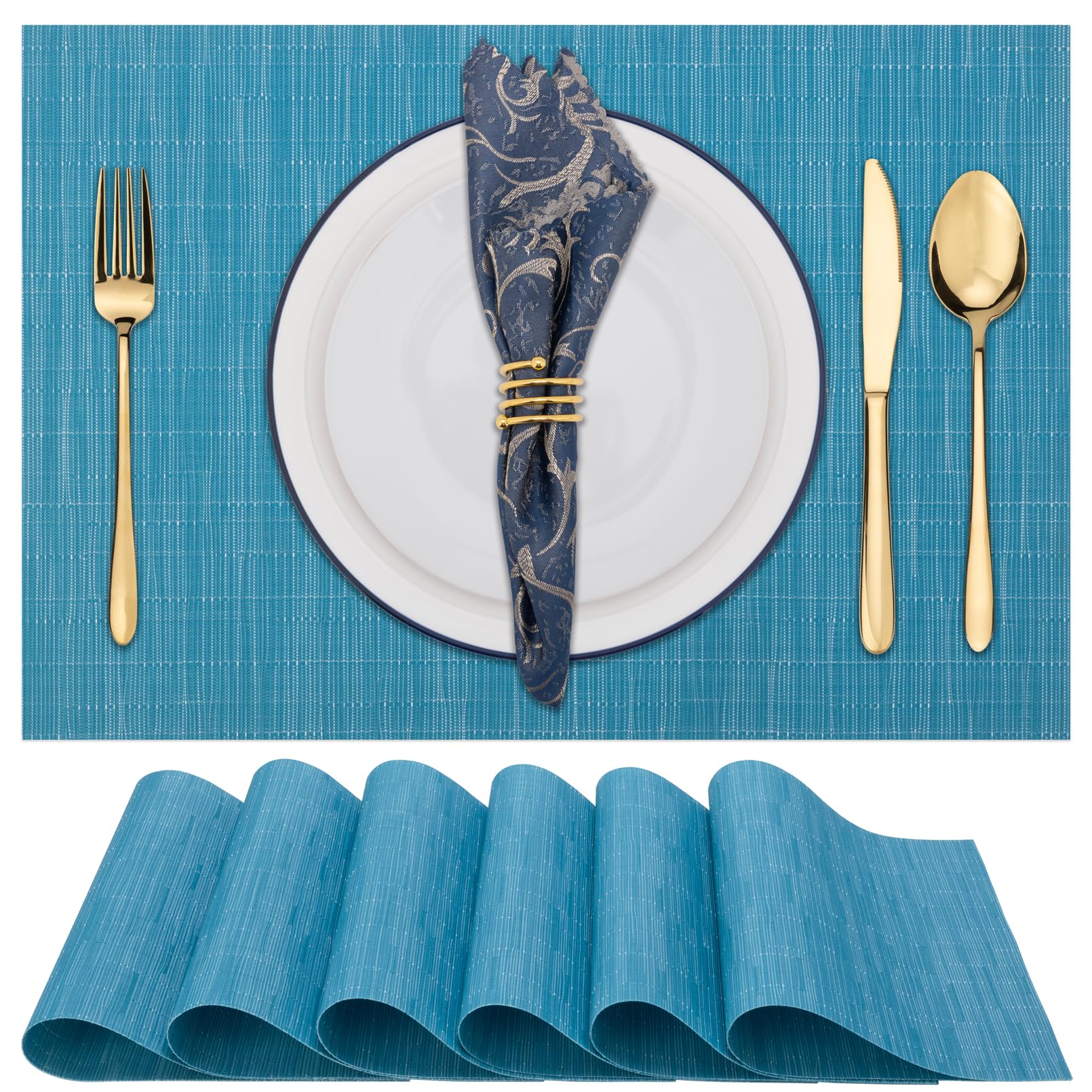 Winknowl Woven Vinyl Placemats Set of 8