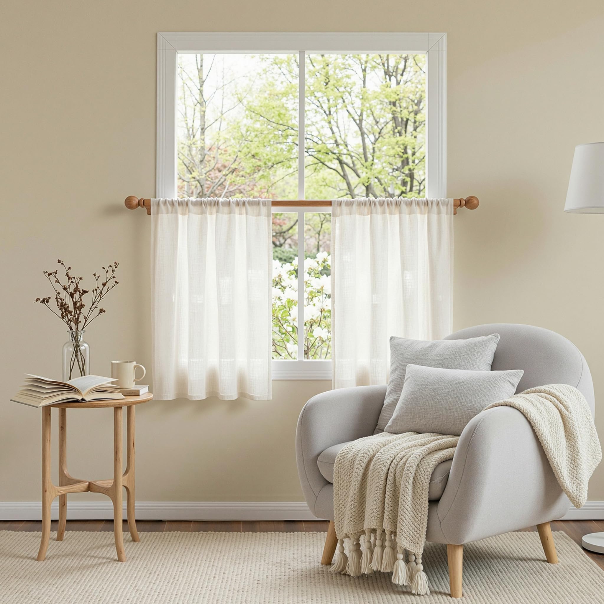 MYSKY HOME Semi Sheer Boho Curtains