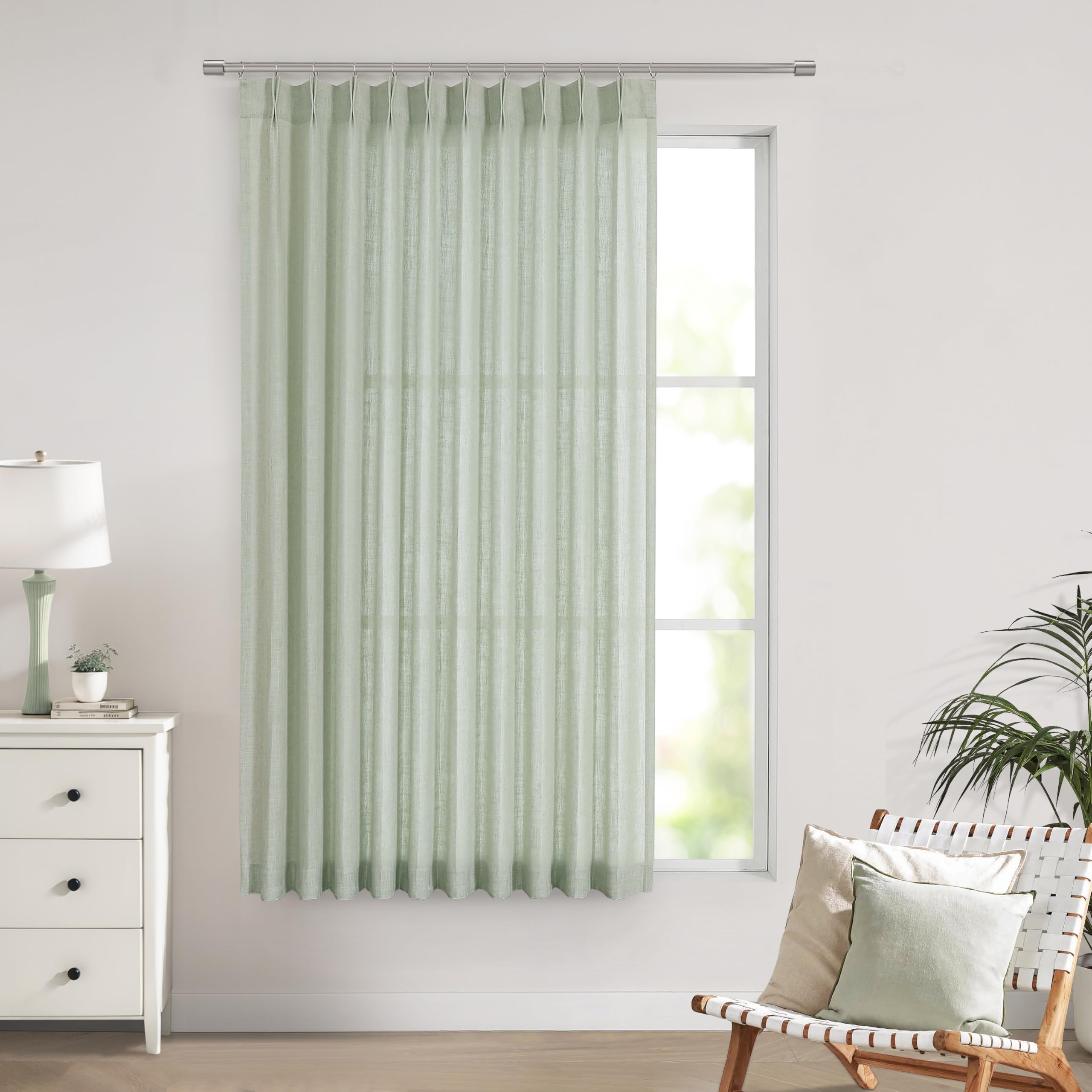 Vision Home Pinch Pleated Sheer Curtains
