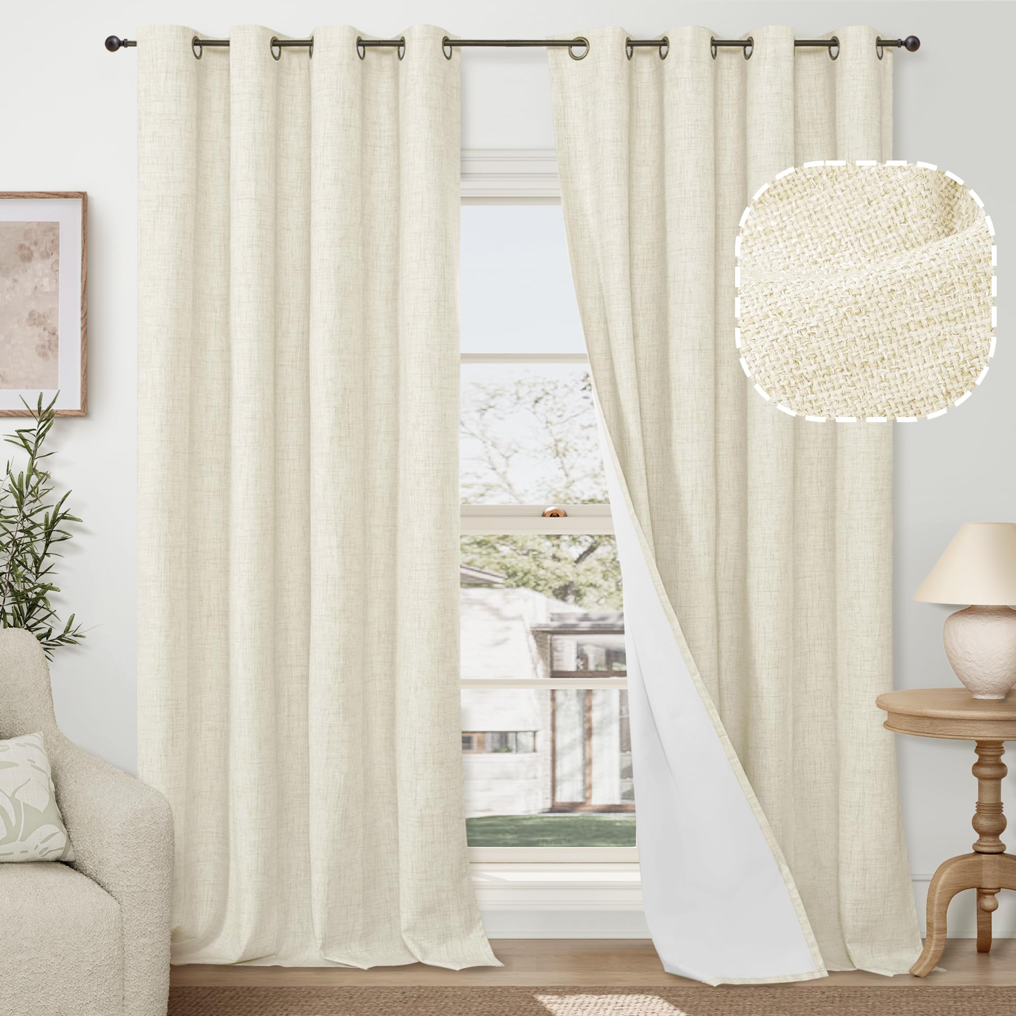 Lajode Textured Linen Blackout Curtains