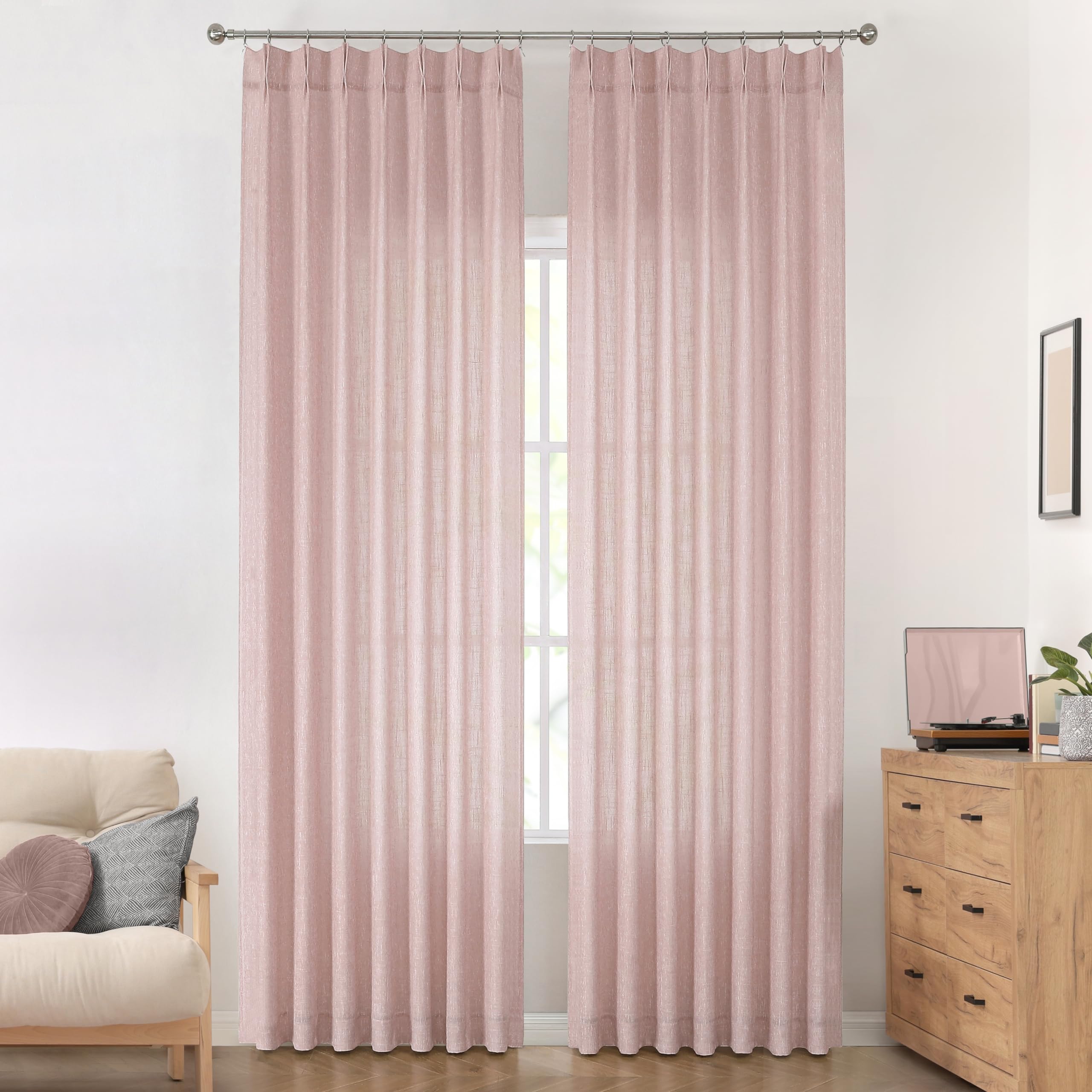 Vision Home Pinch Pleated Sheer Curtains