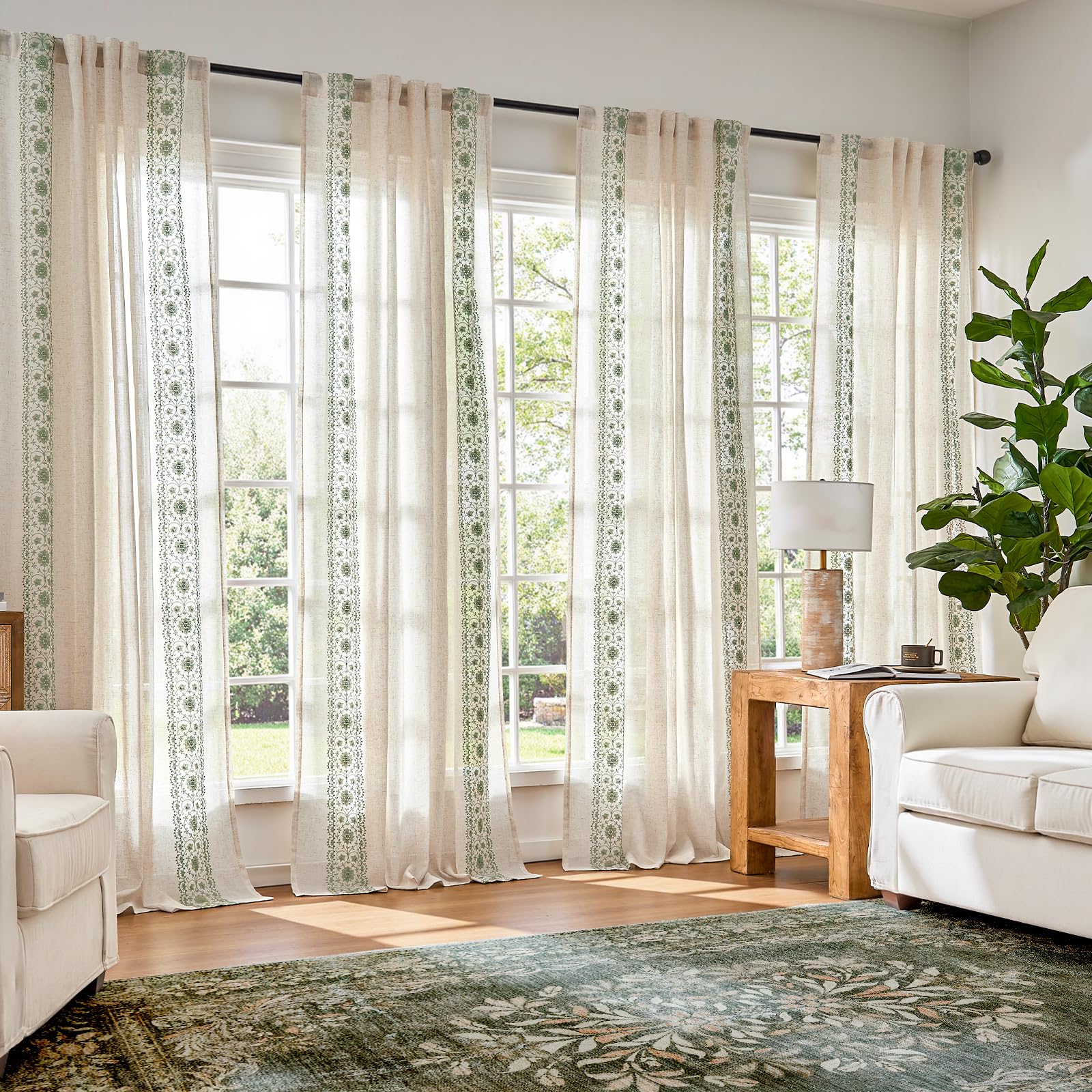 jinchan Embroidered Boho Curtains