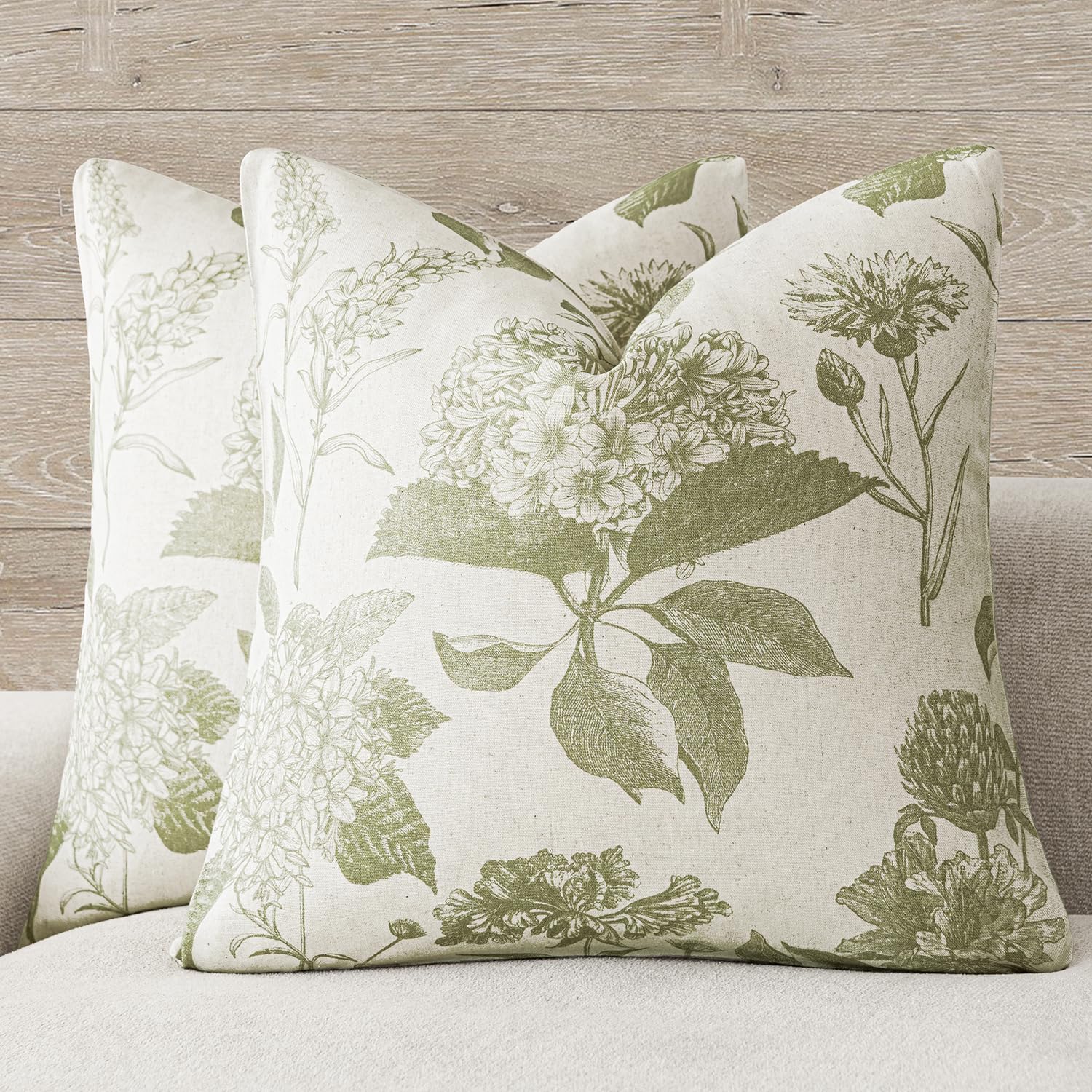 Foindtower Floral Throw Pillow Covers Set of 2