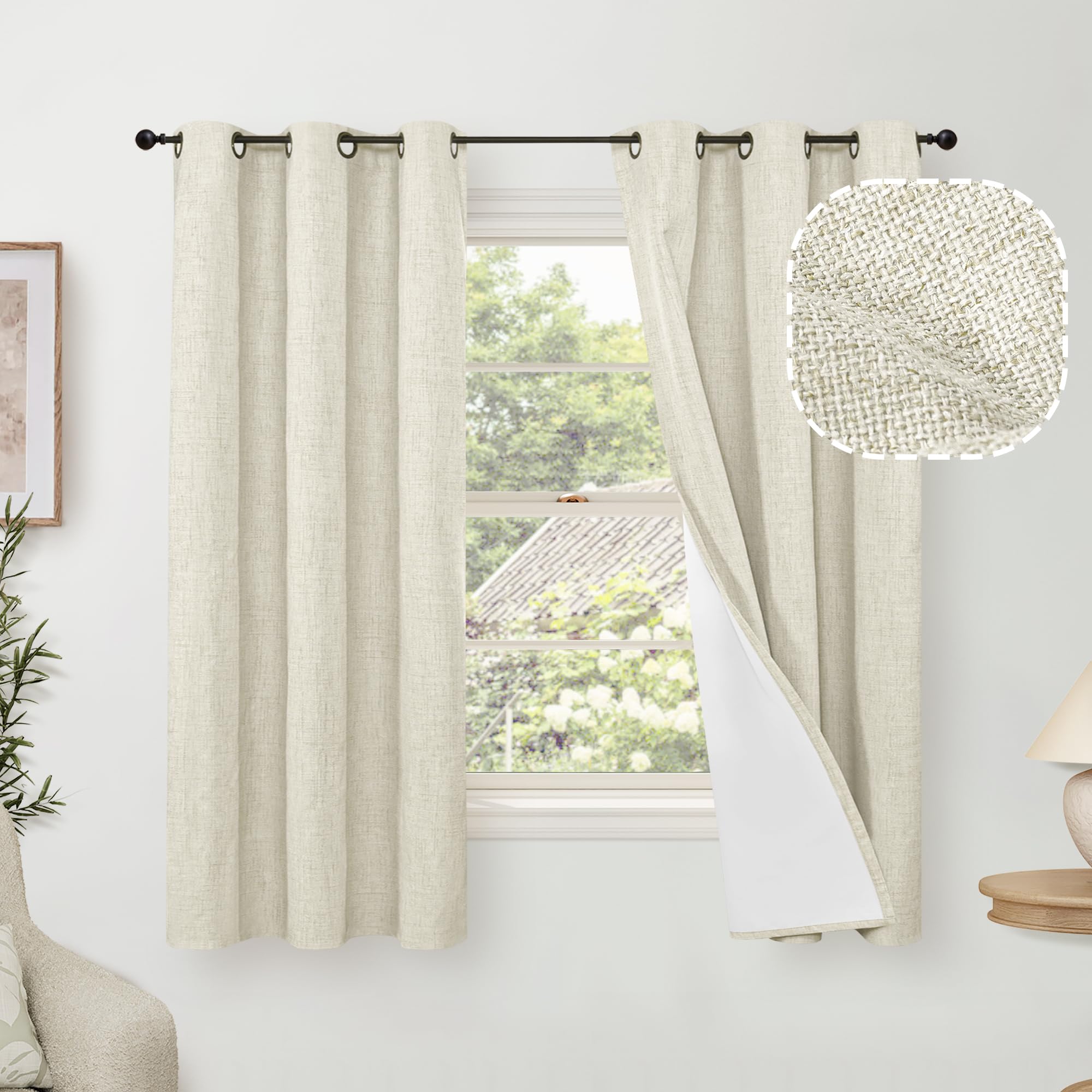 Lajode Textured Linen Blackout Curtains