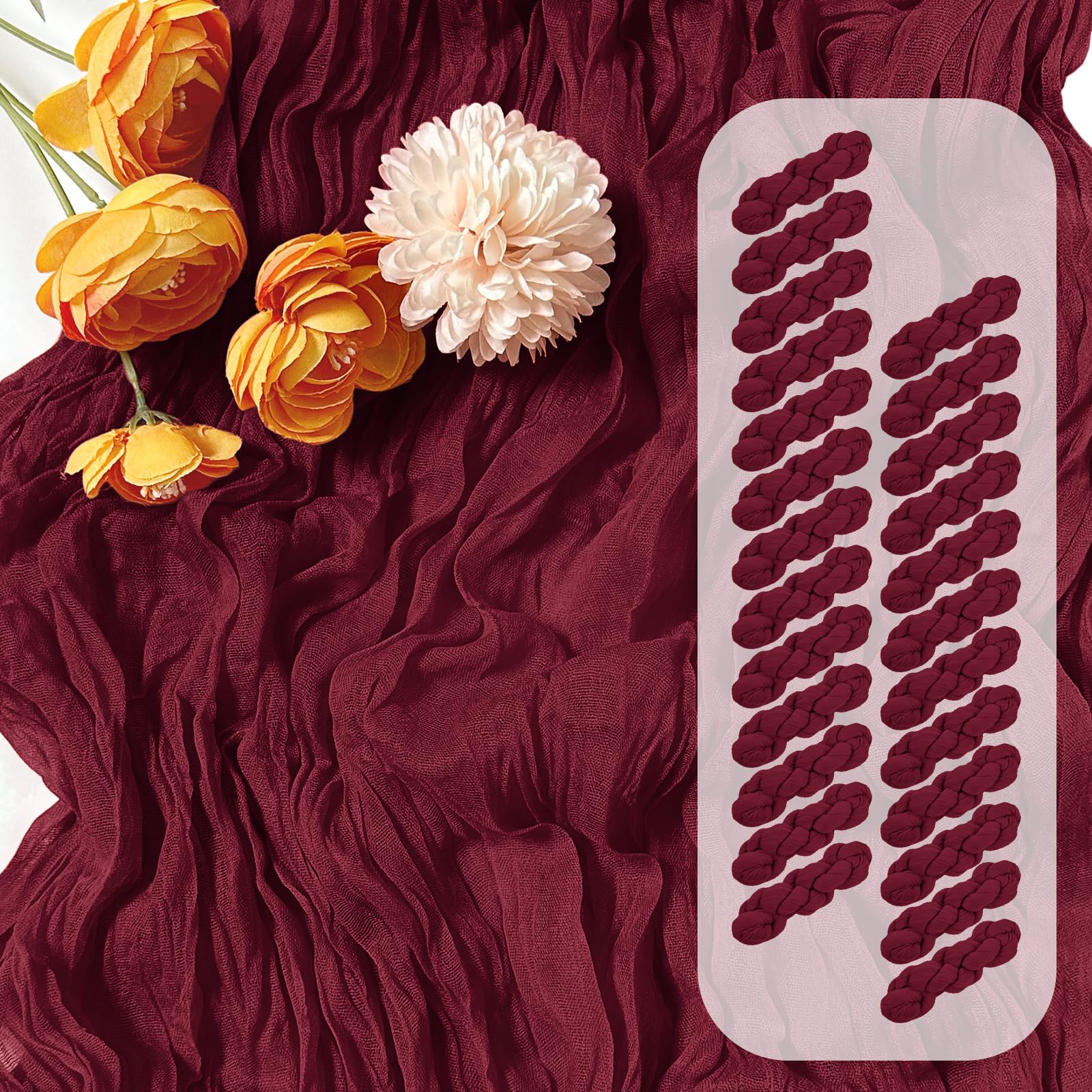 FANTEKE Cheesecloth Table Runner